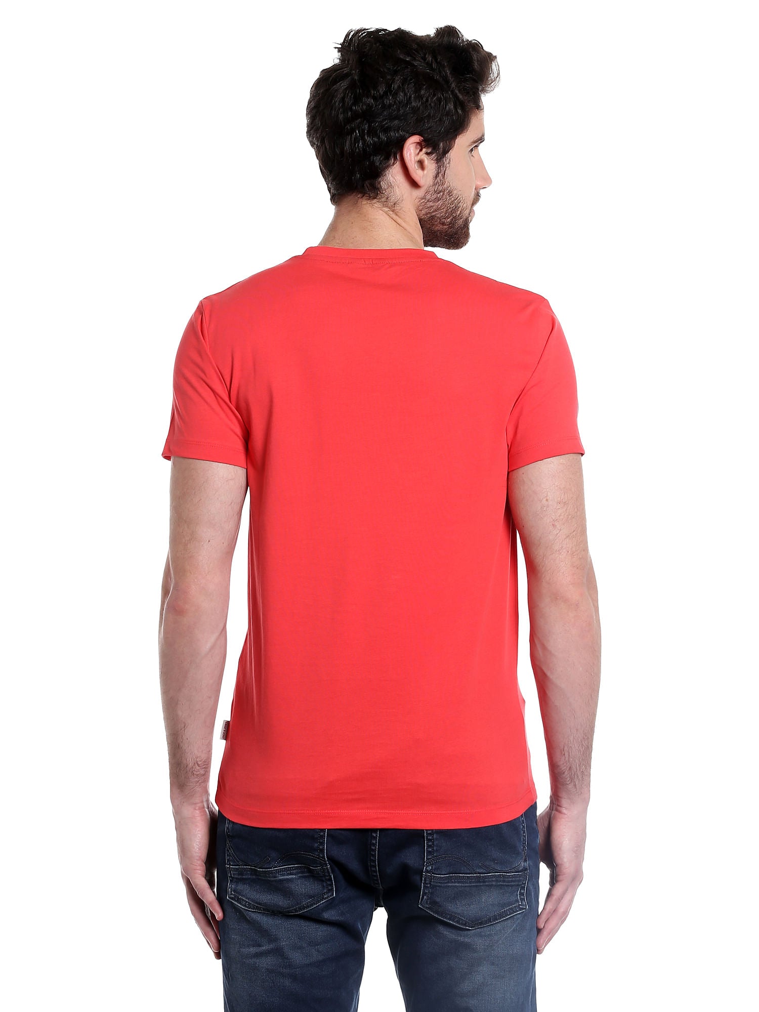 Graphic Print Orange Crew Neck T-Shirt