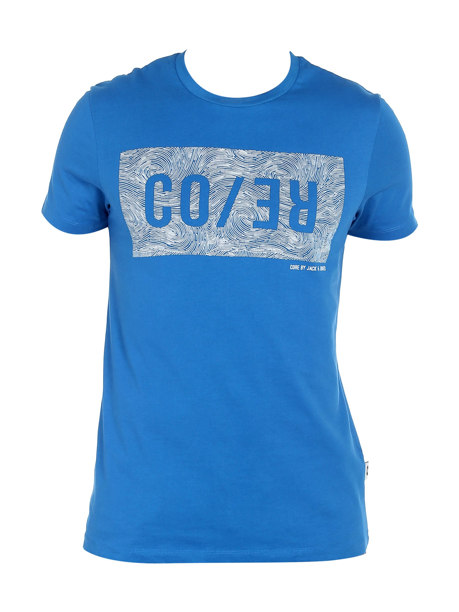Graphic Print Blue Crew Neck T-Shirt