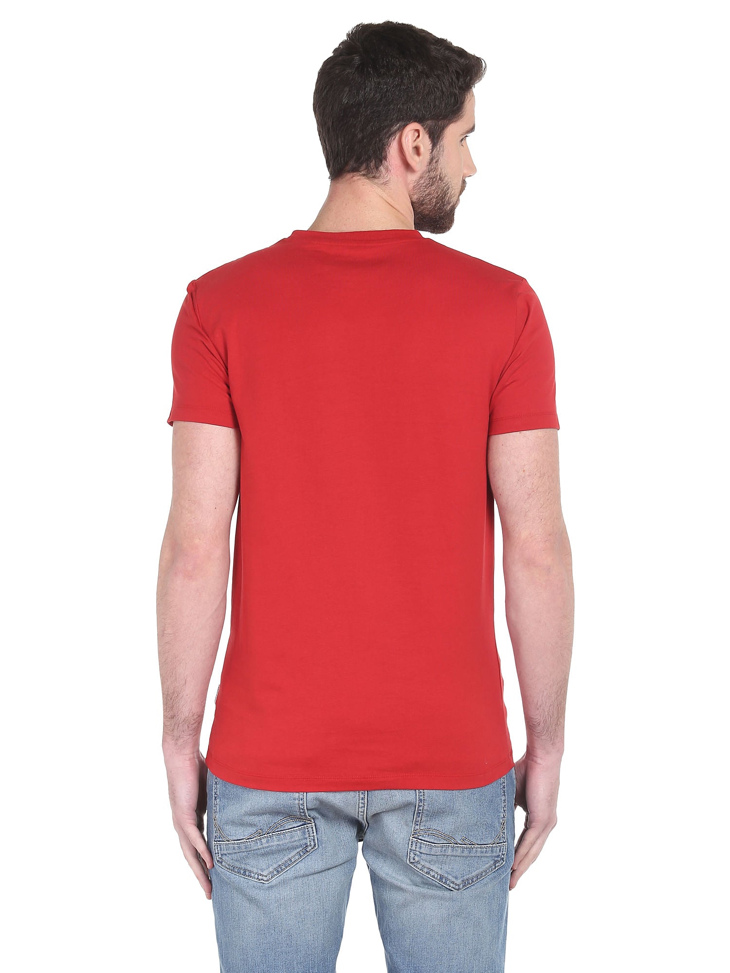 Red Graphic Print Slim Fit T-Shirt