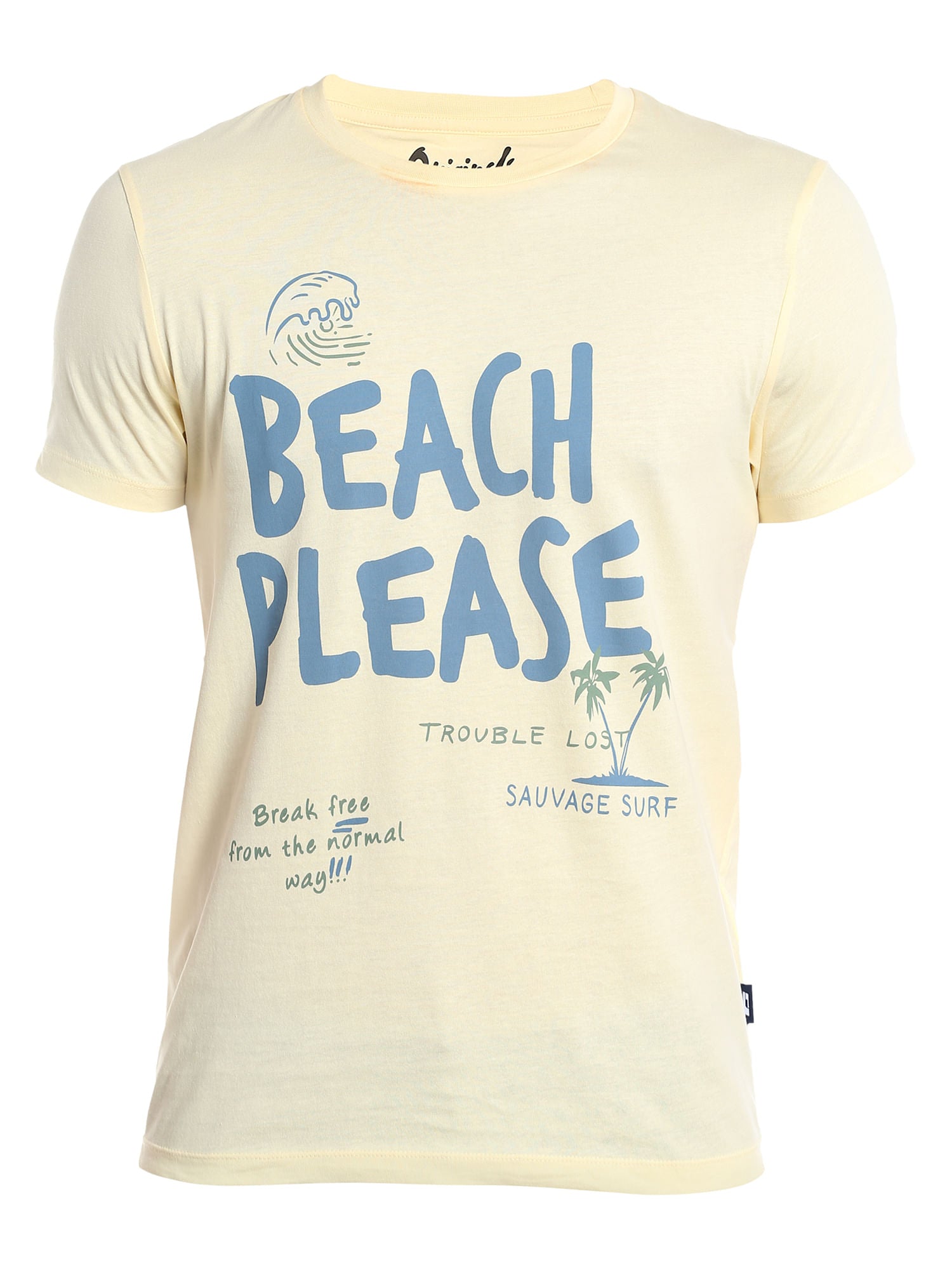 Yellow Slogan Print Crew Neck T-Shirt