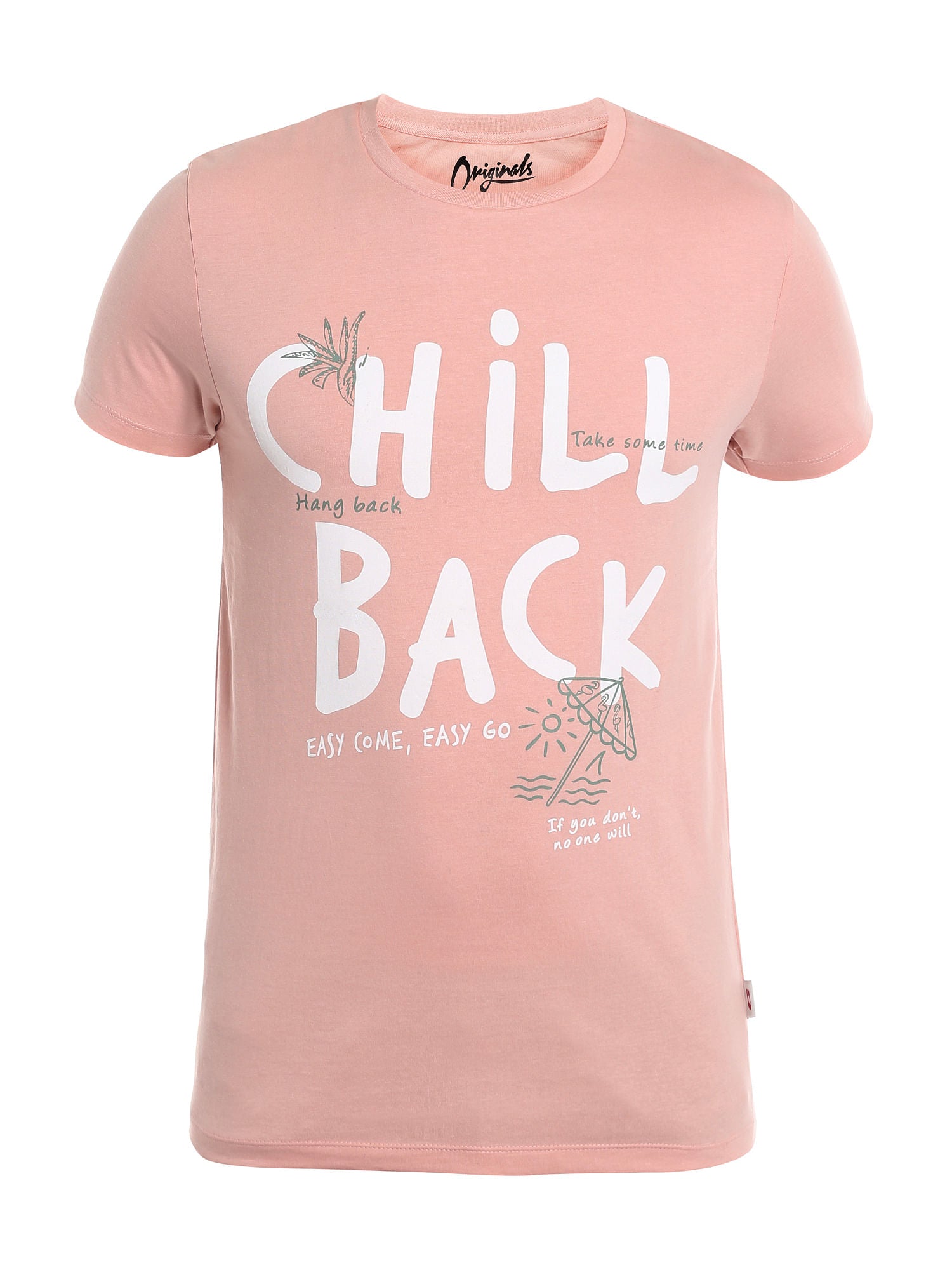 Pink Graphic Print Slim Fit T-Shirt