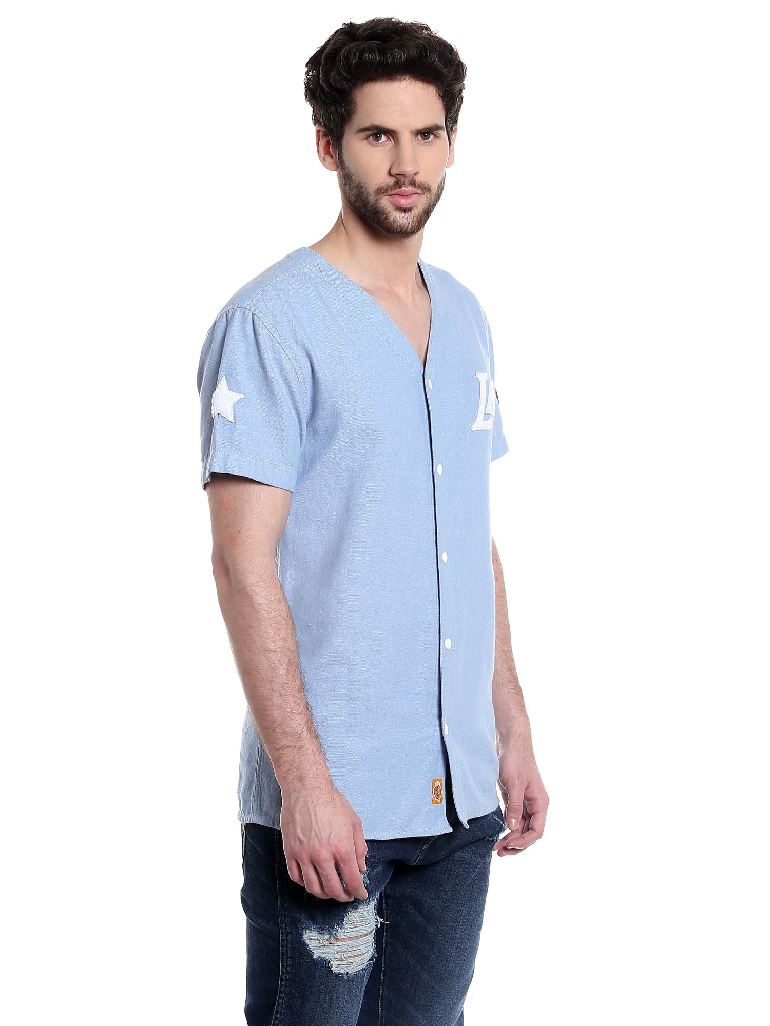 La Lakers Light Blue Slim Fit Nba Shirt