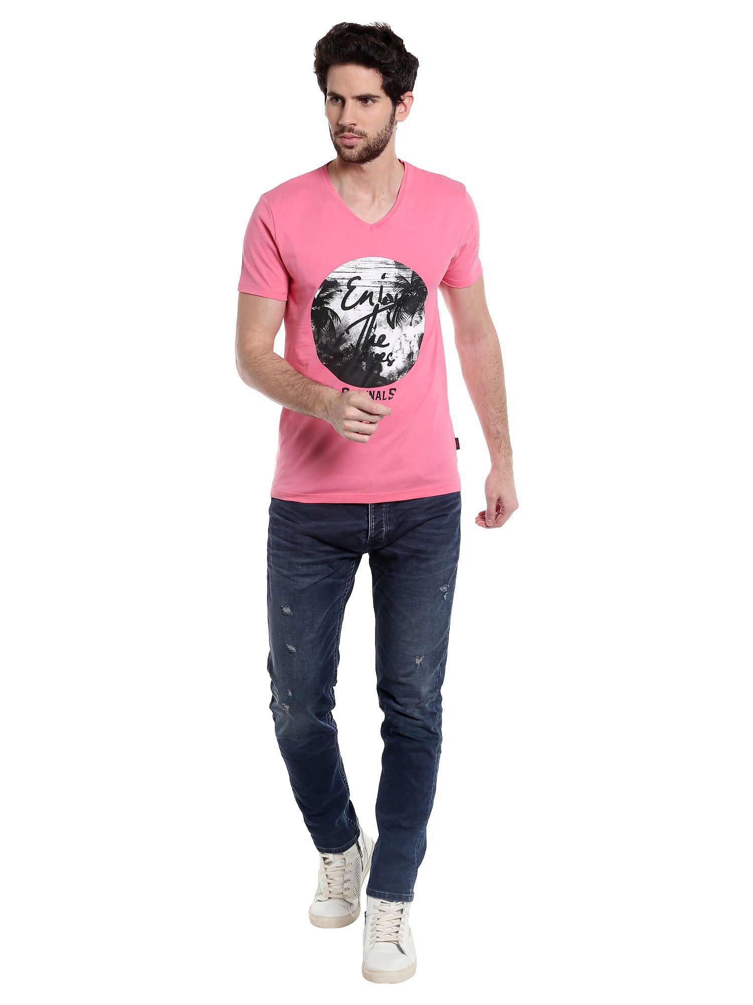 Palm Print Pink T-Shirt