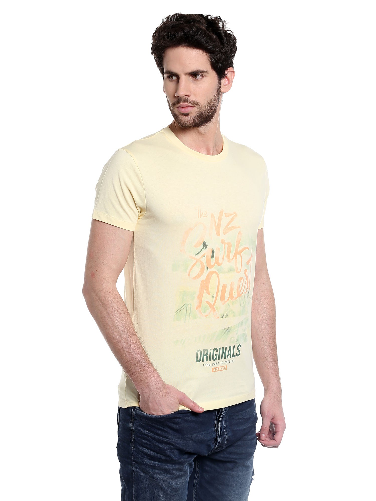 Yellow Graphic Print Crew Neck T-Shirt