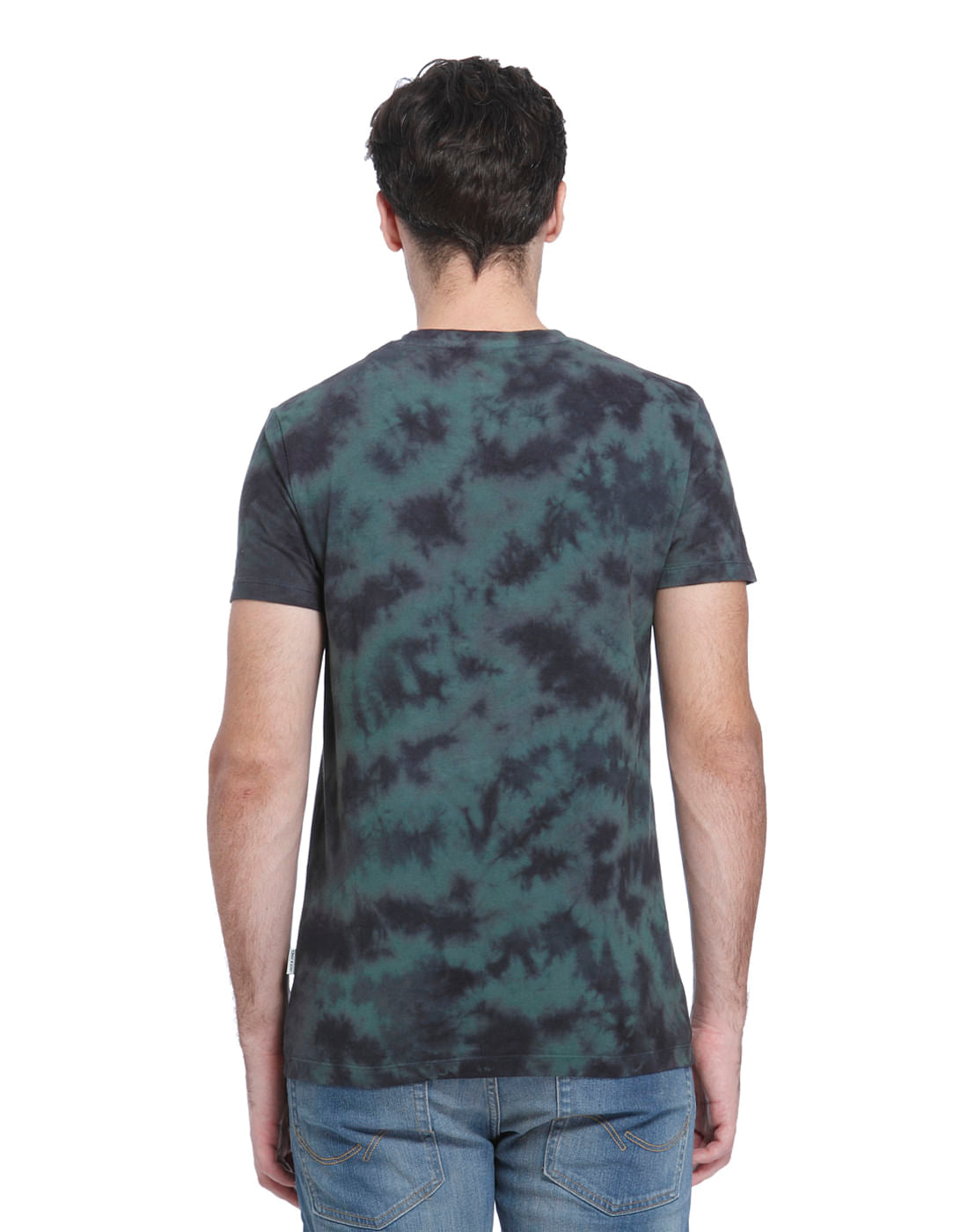 Green Camo Print Crew Neck T-Shirt