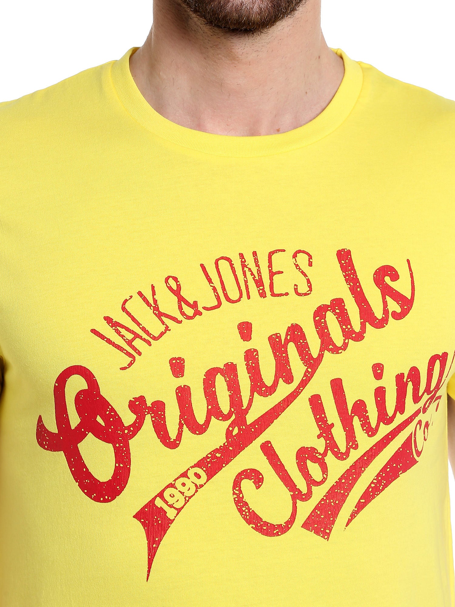 Yellow Graphic Print Slim Fit T-Shirt