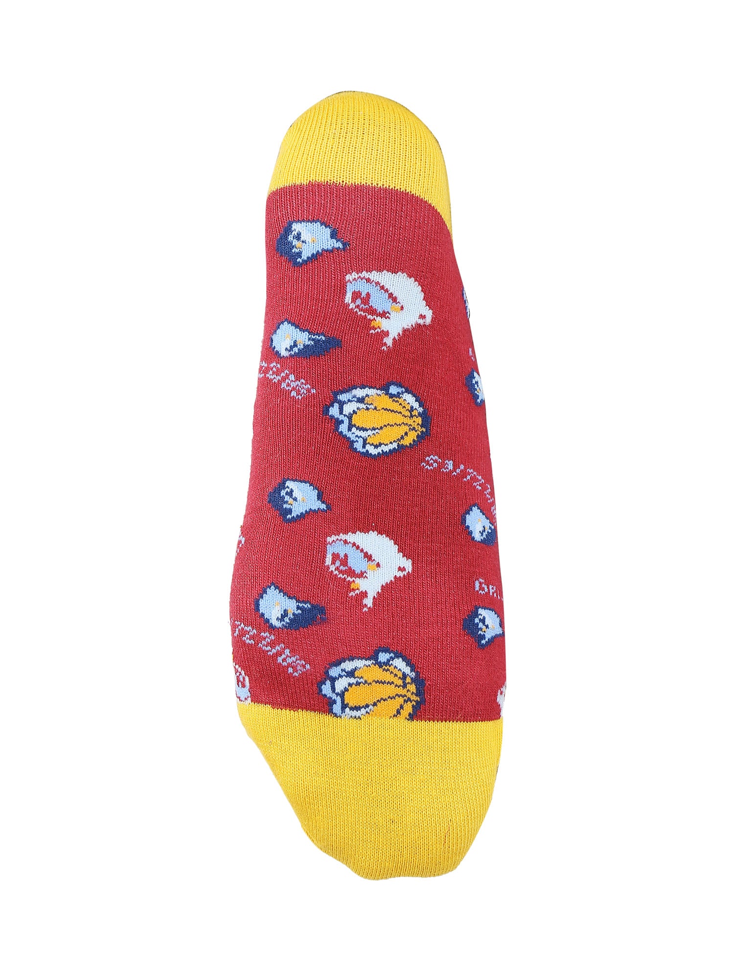 Memphis Grizzlies Burgundy And Yellow Printed Socks Nba