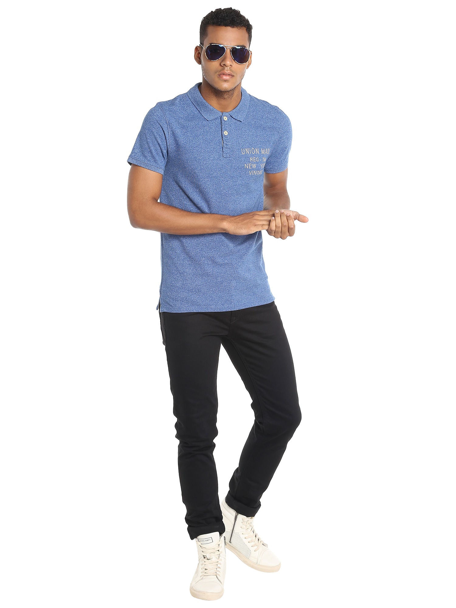 Classic Blue Slim Fit Polo T-Shirt