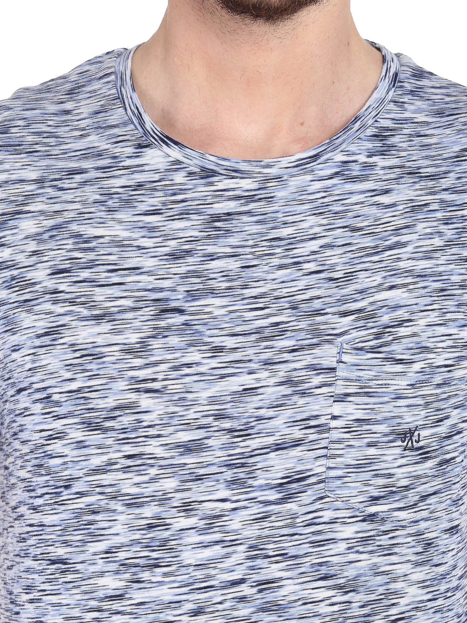 Blue Printed Slim T-Shirt