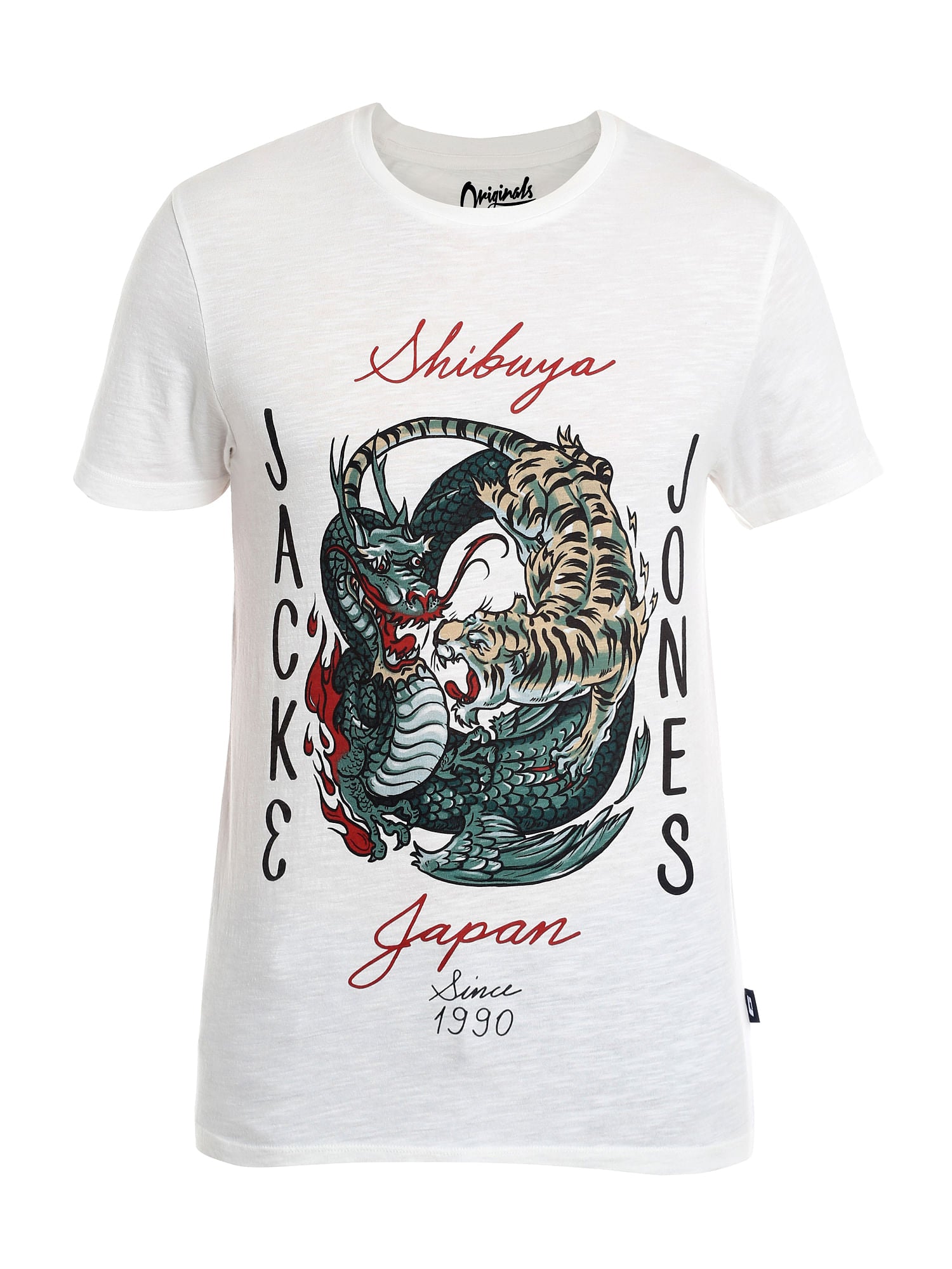 White Graphic Print Slim Fit T-Shirt