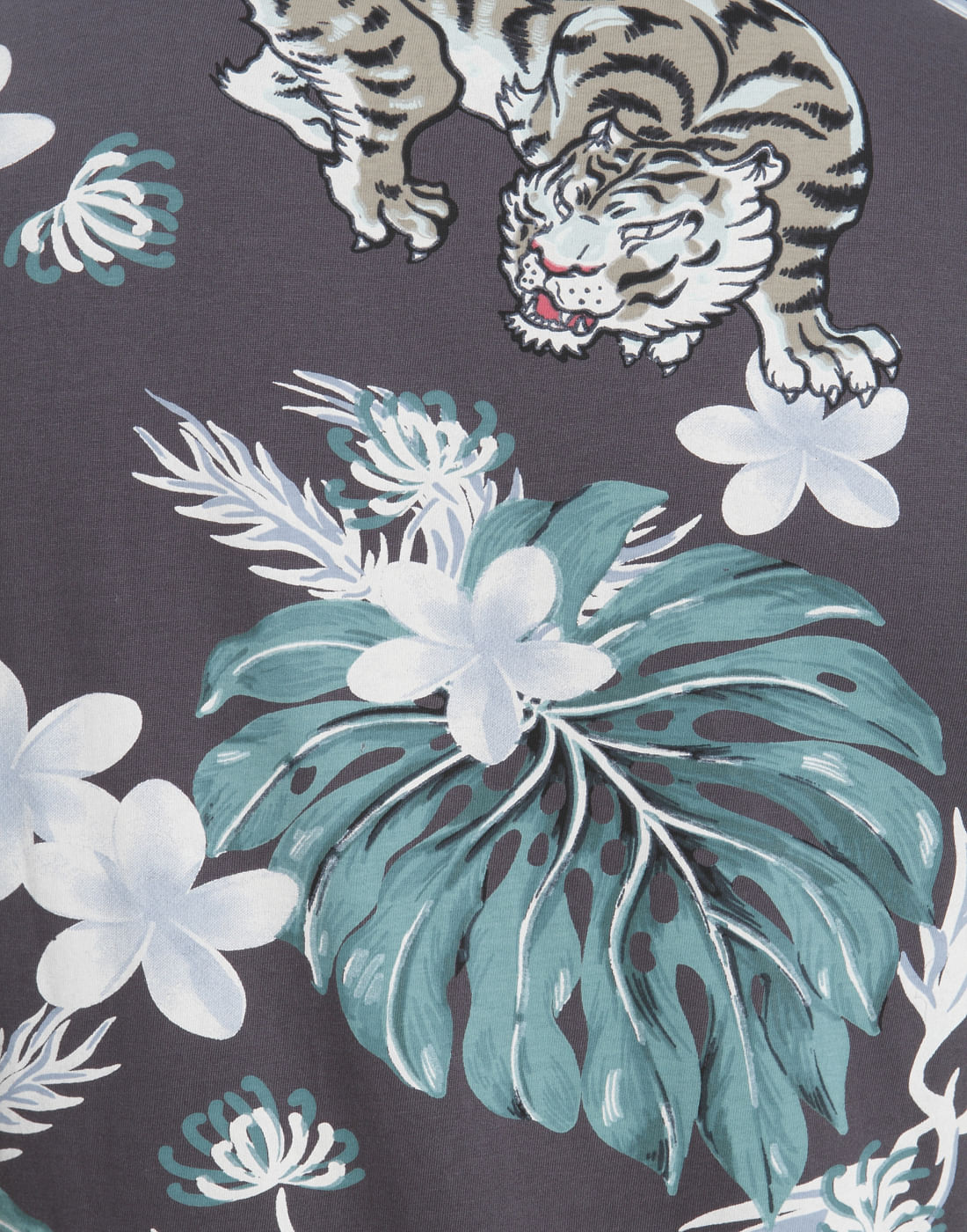 Brown Tiger Print Crew Neck T-Shirt
