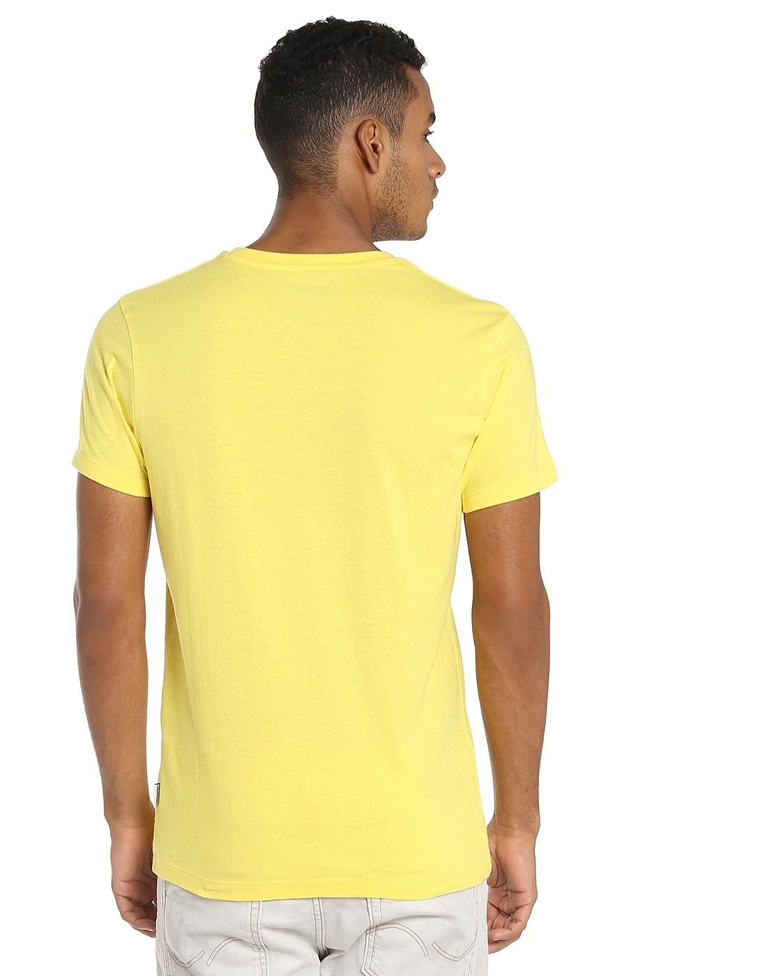 Yellow Graphic Print Crew Neck T-Shirt
