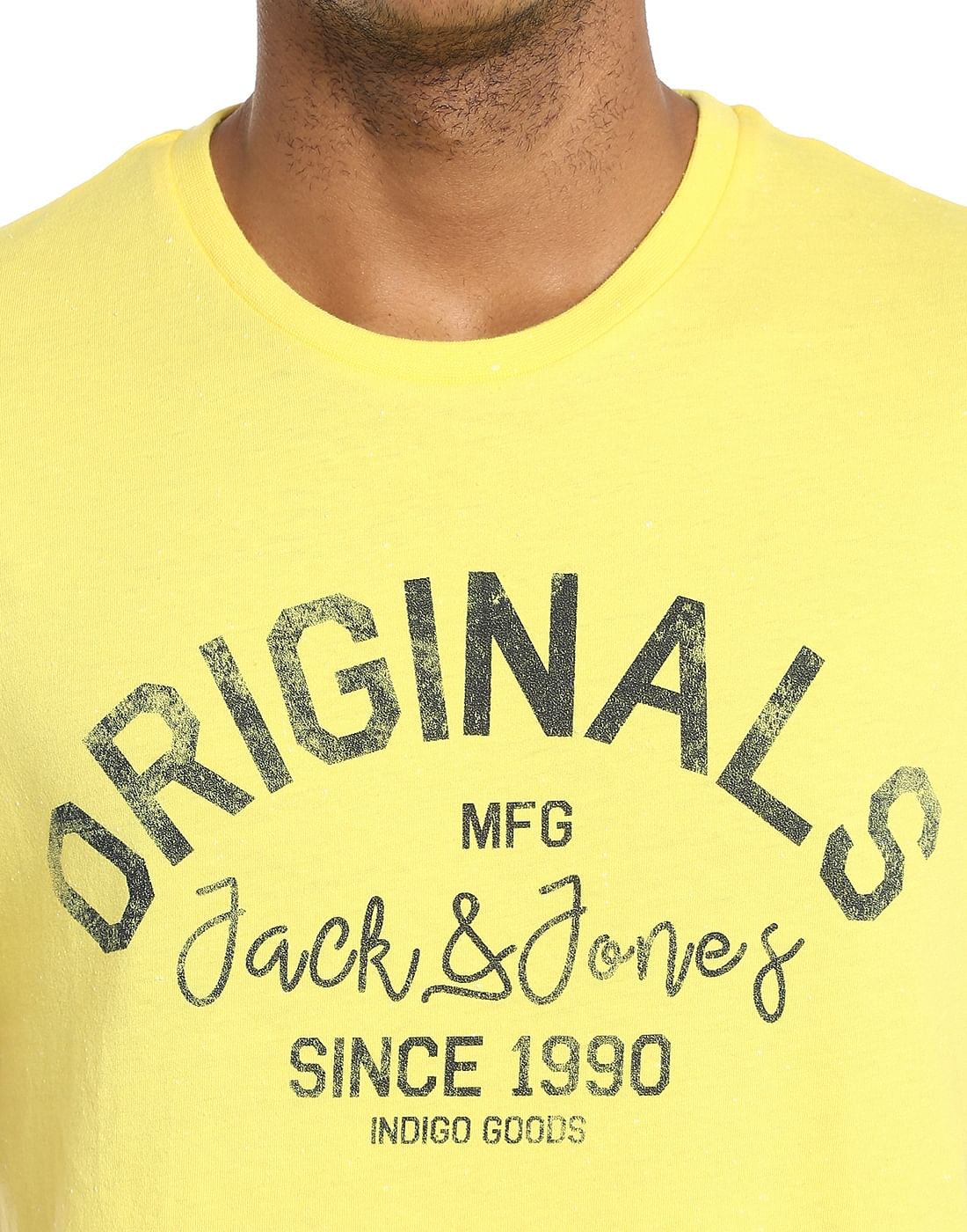 Yellow Graphic Print Crew Neck T-Shirt