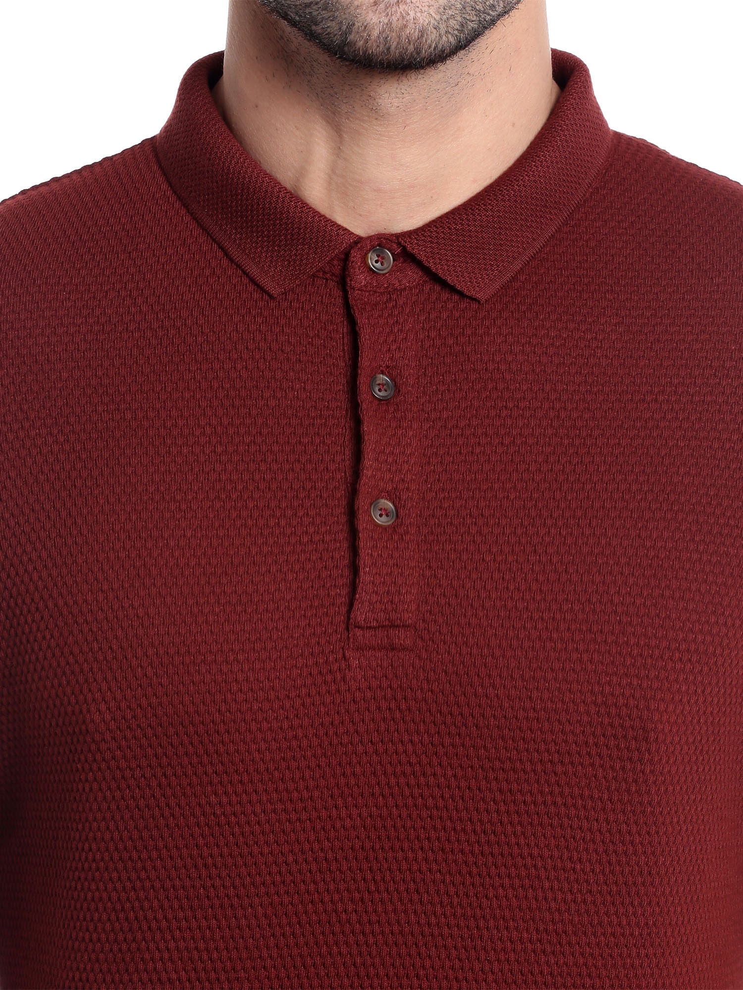 Red Polo Neck T-Shirt