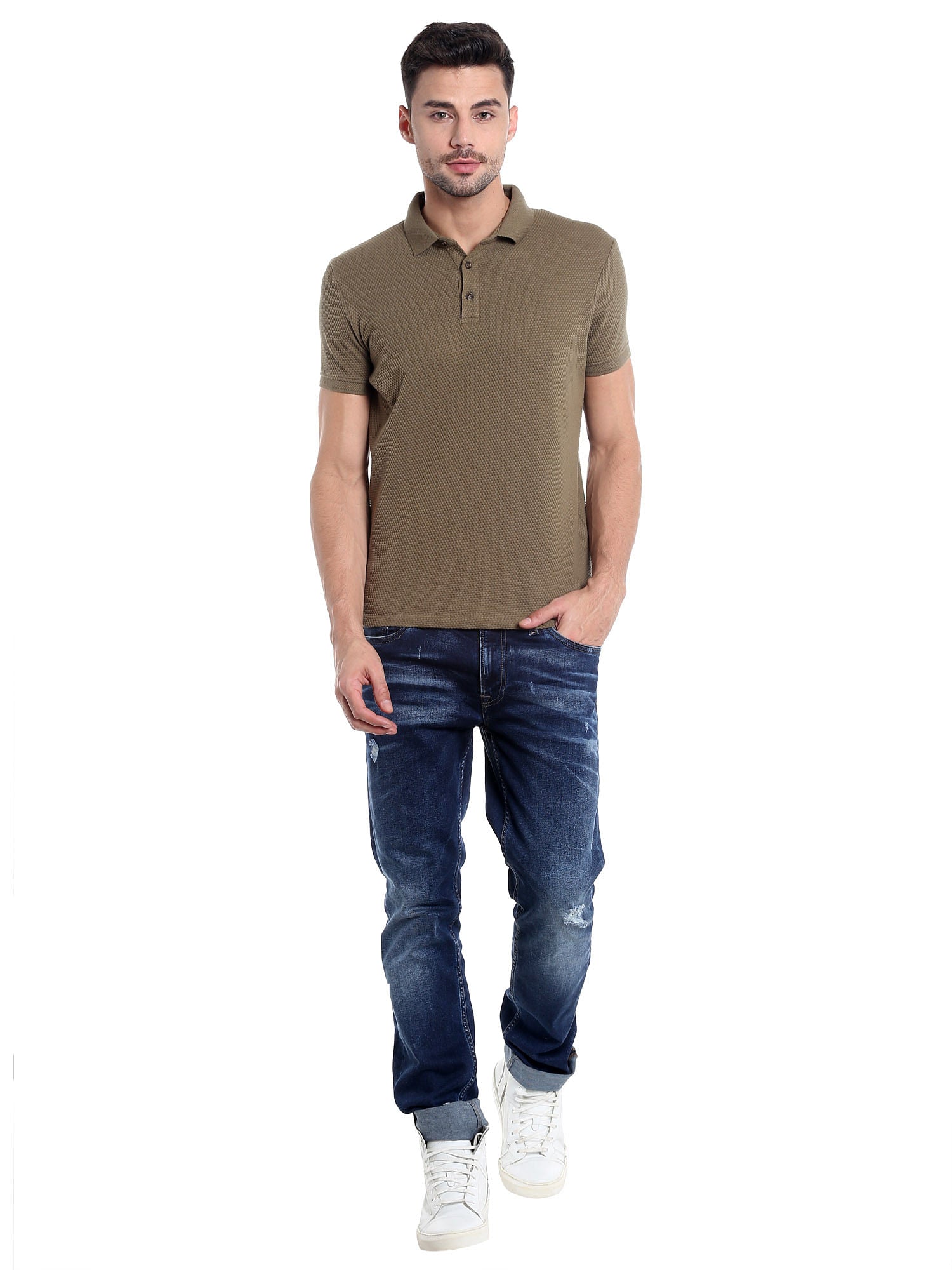 Brown Polo Neck T-Shirt