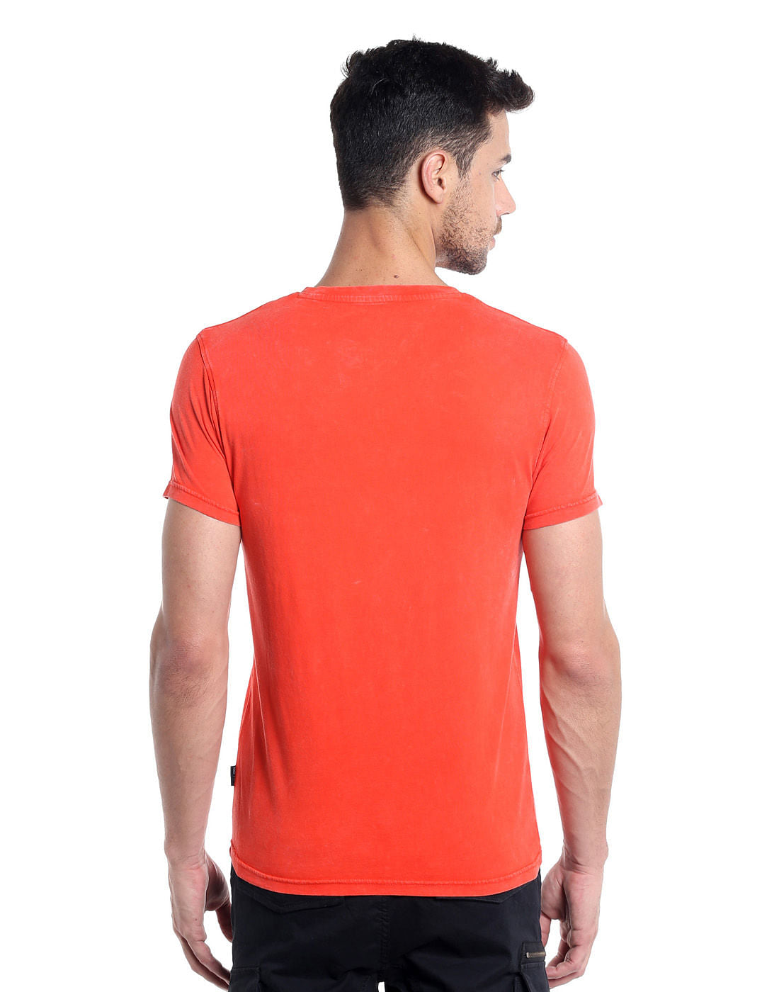 Orange Graphic Print Crew Neck T-Shirt