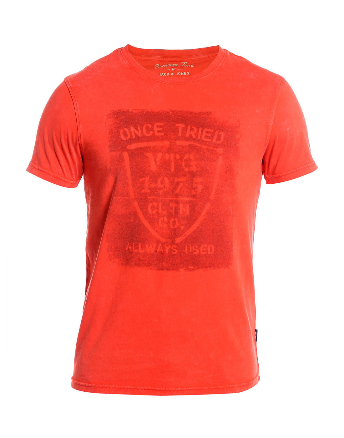 Orange Graphic Print Crew Neck T-Shirt