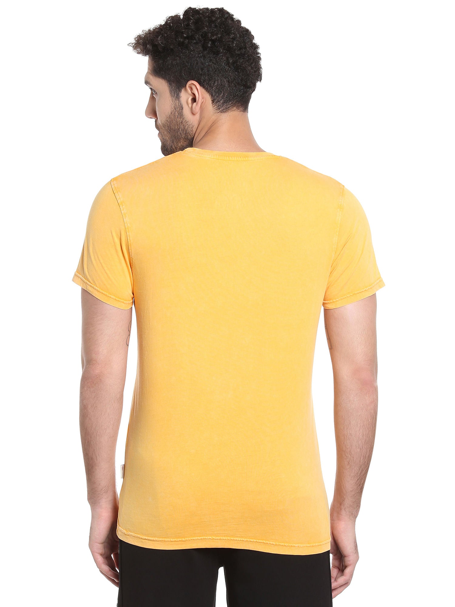 Yellow Graphic Print Crew Neck T-Shirt
