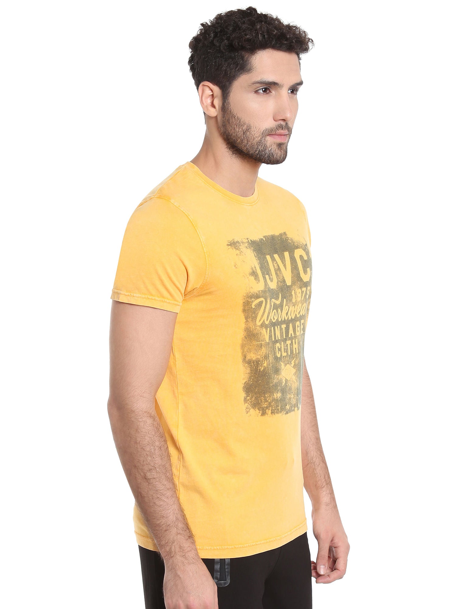 Yellow Graphic Print Crew Neck T-Shirt