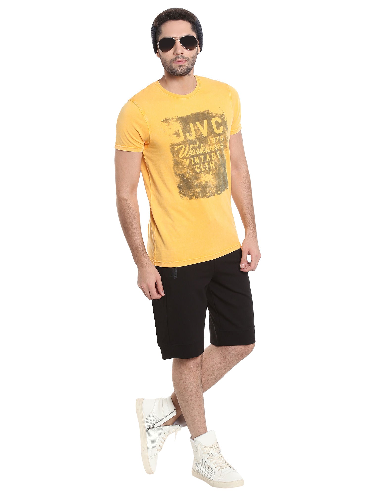 Yellow Graphic Print Crew Neck T-Shirt