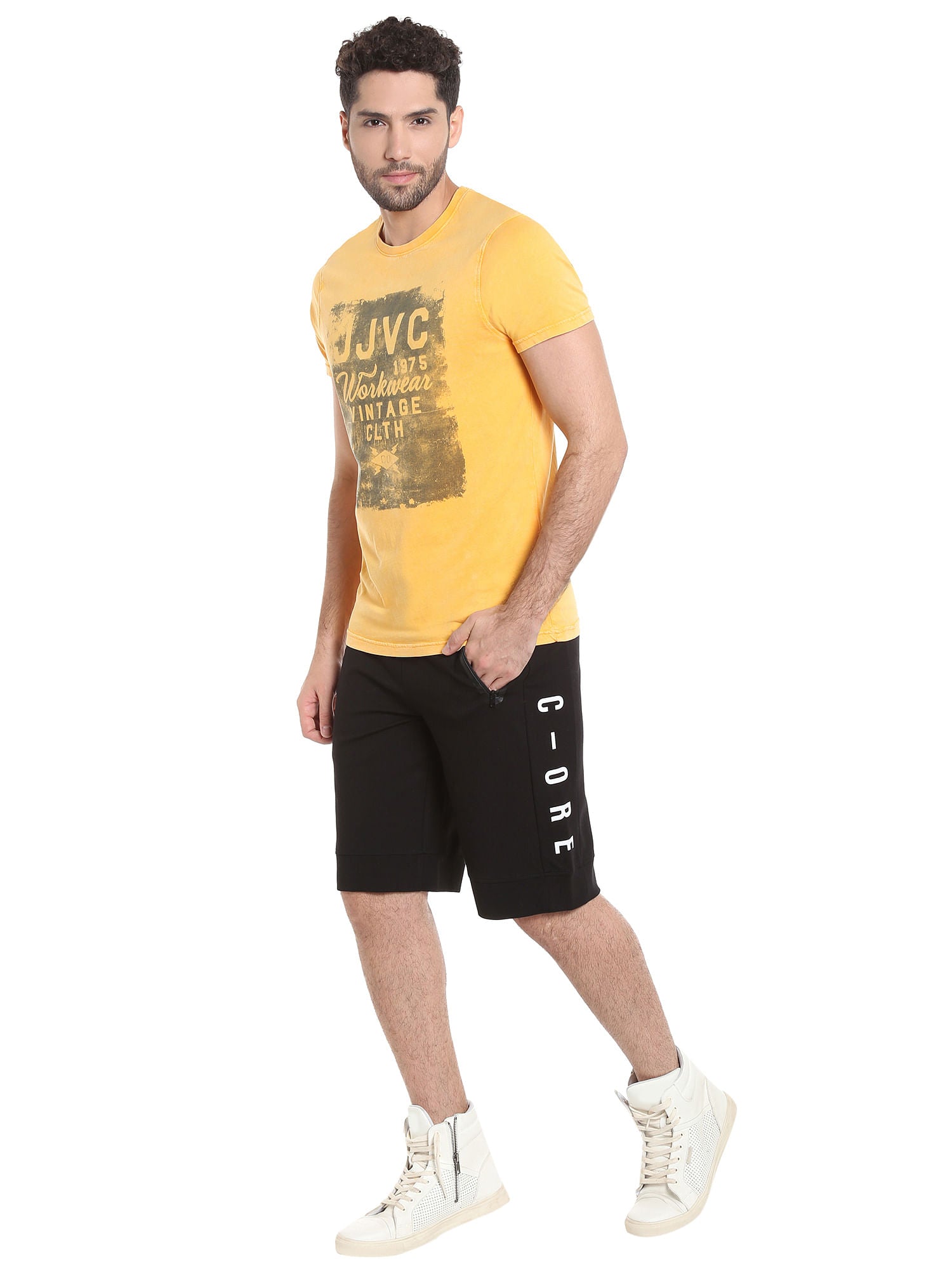 Yellow Graphic Print Crew Neck T-Shirt