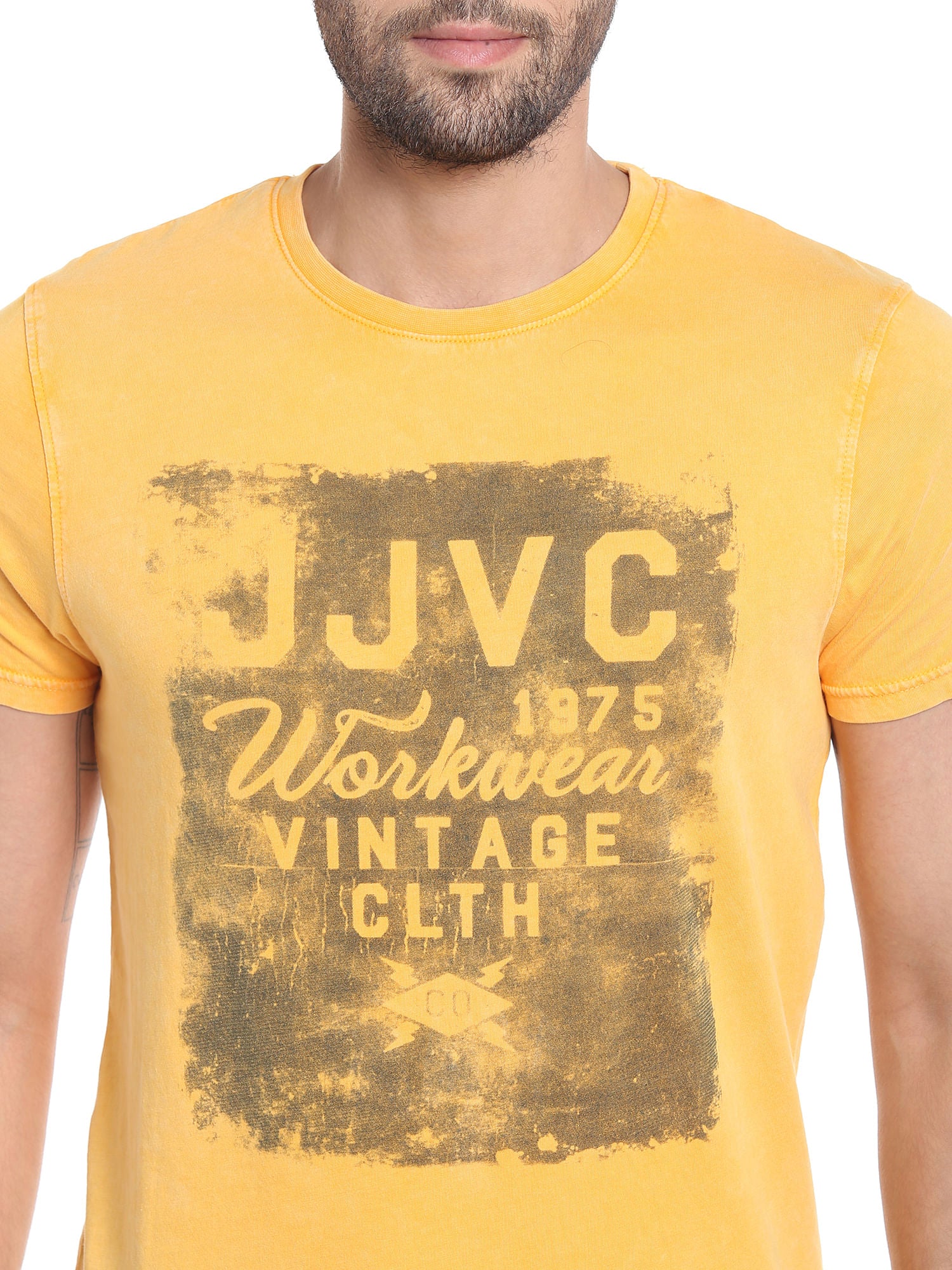 Yellow Graphic Print Crew Neck T-Shirt