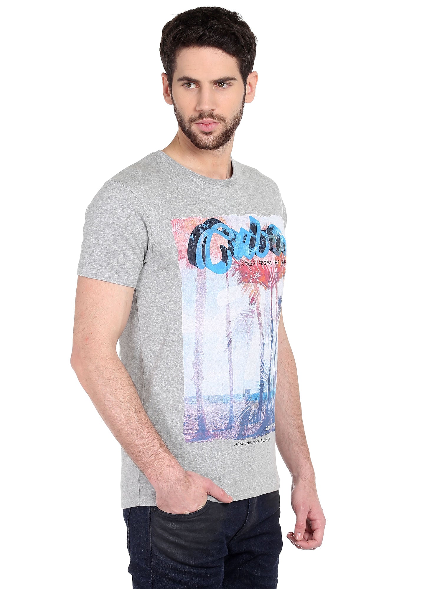 Cuba Print Grey T-Shirt
