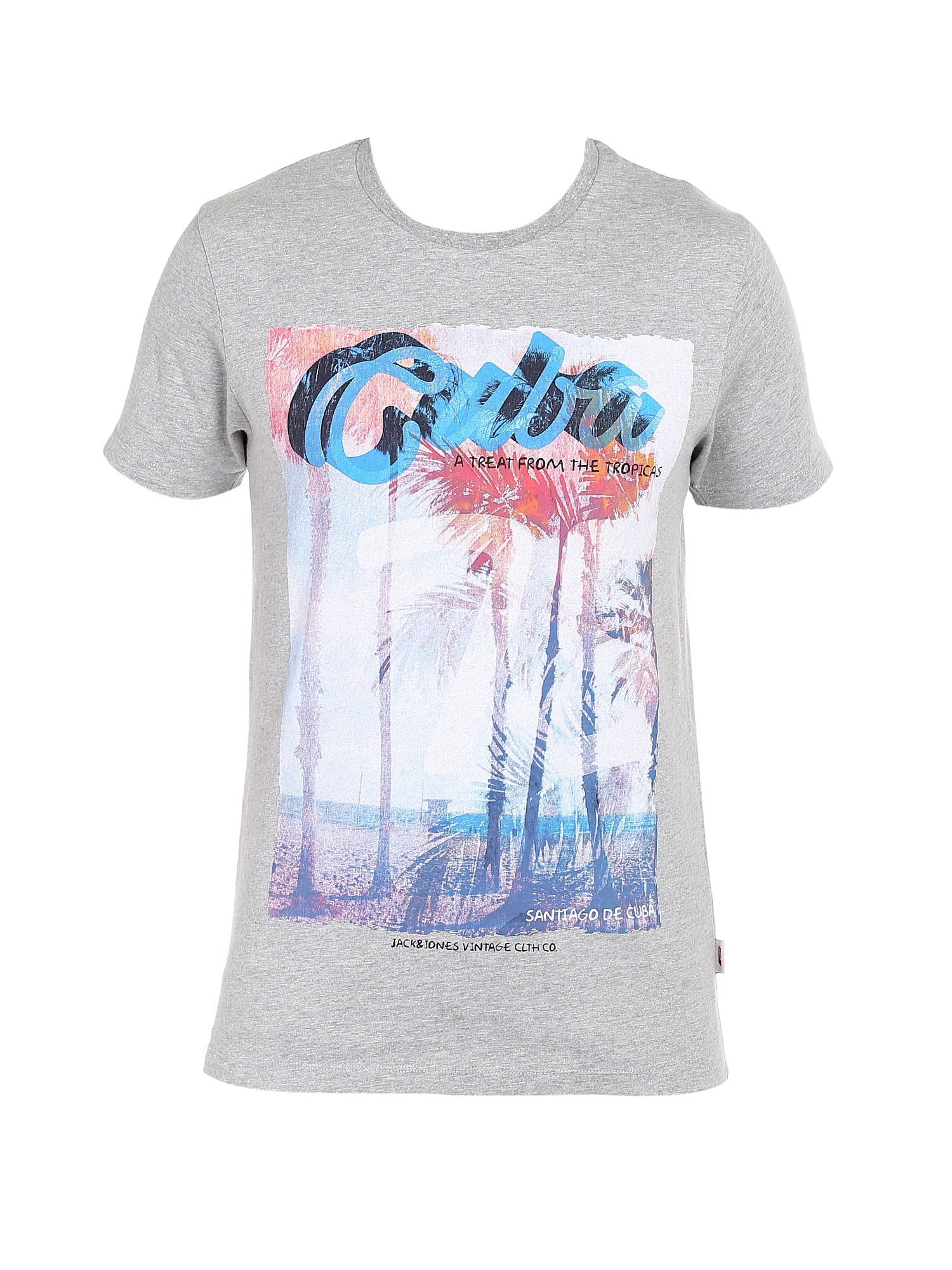 Cuba Print Grey T-Shirt