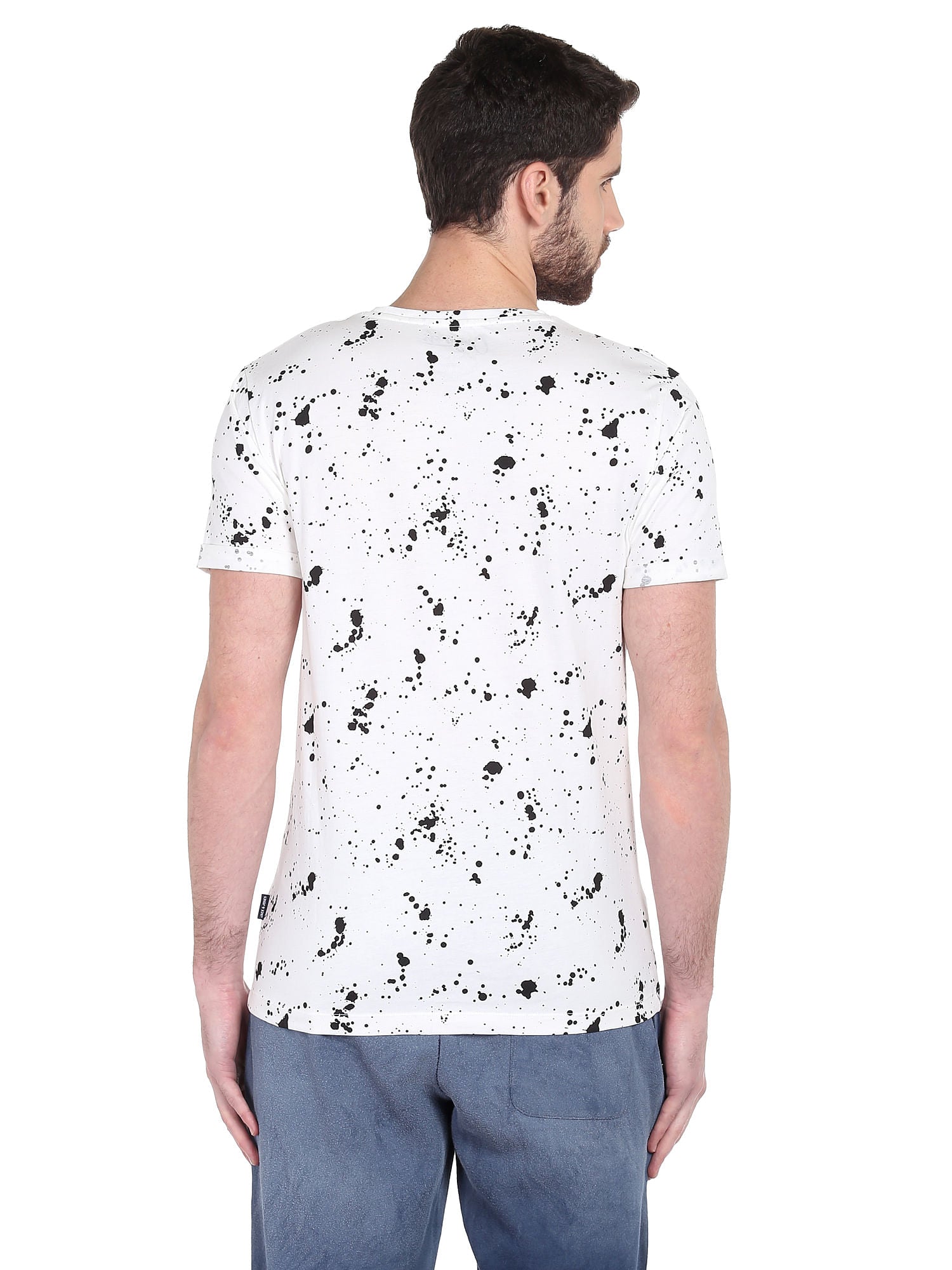 White Printed Crew Neck T-Shirt