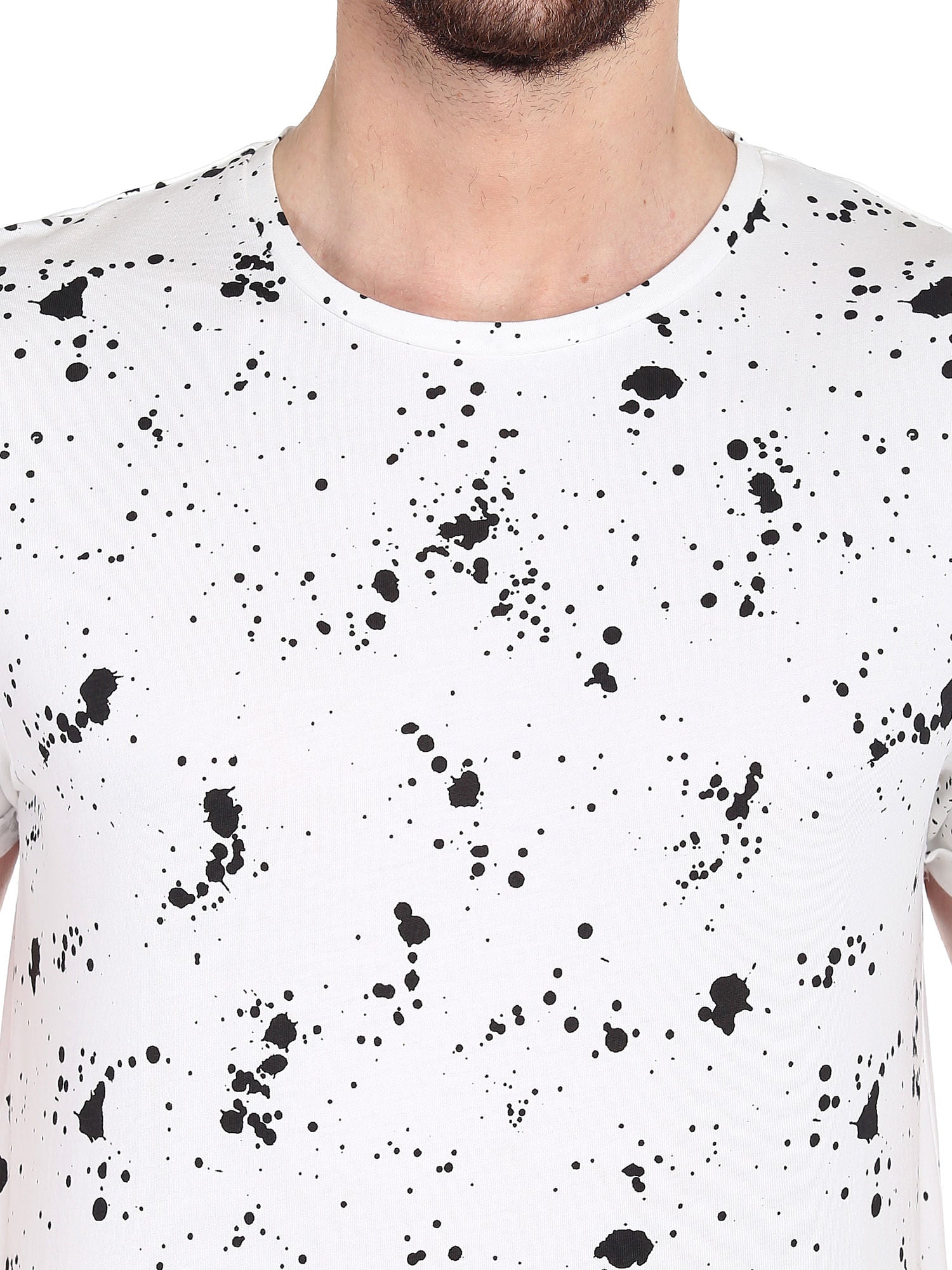White Printed Crew Neck T-Shirt