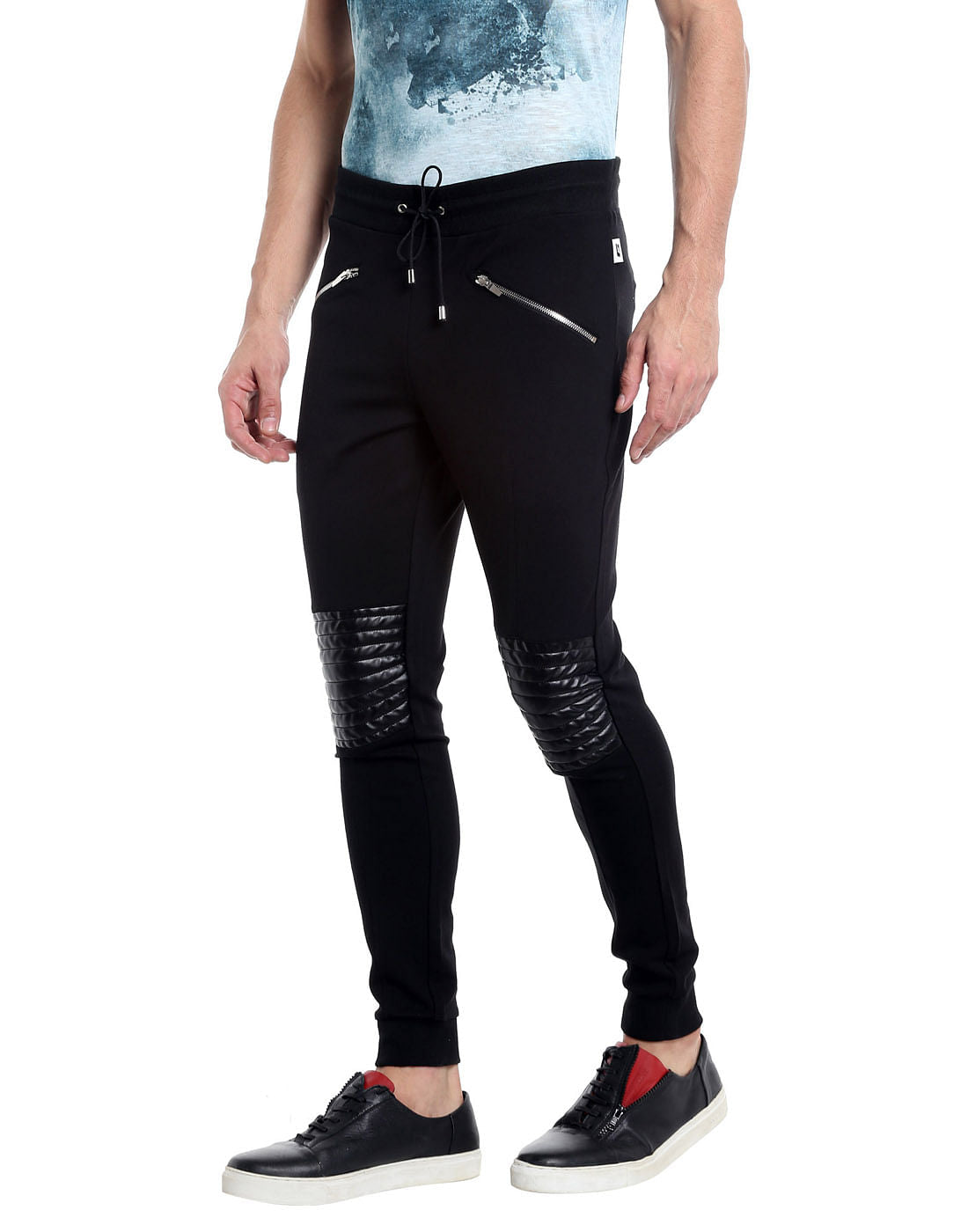 Black Biker Slim Sweatpant