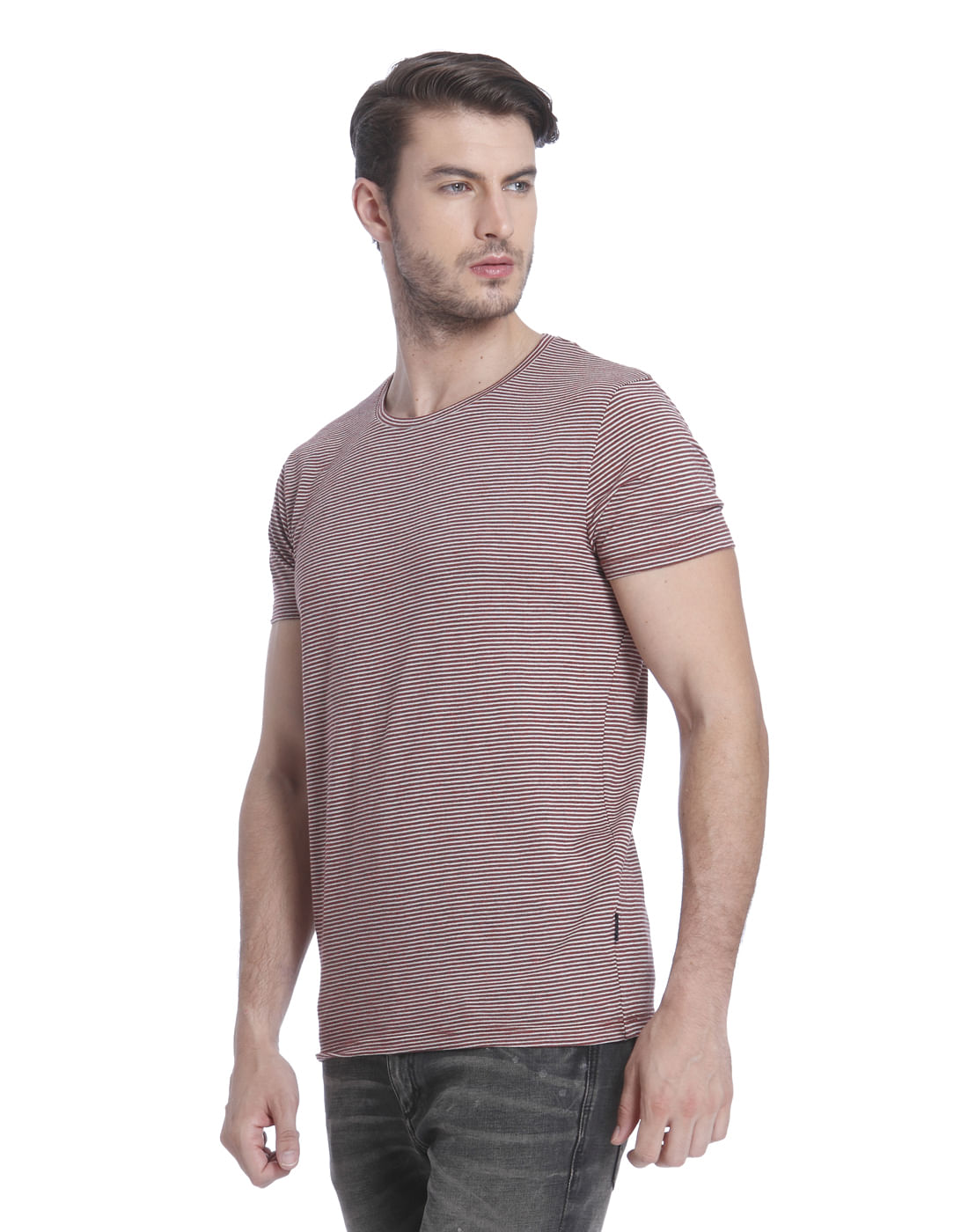 Red Striped Crew Neck T-Shirt
