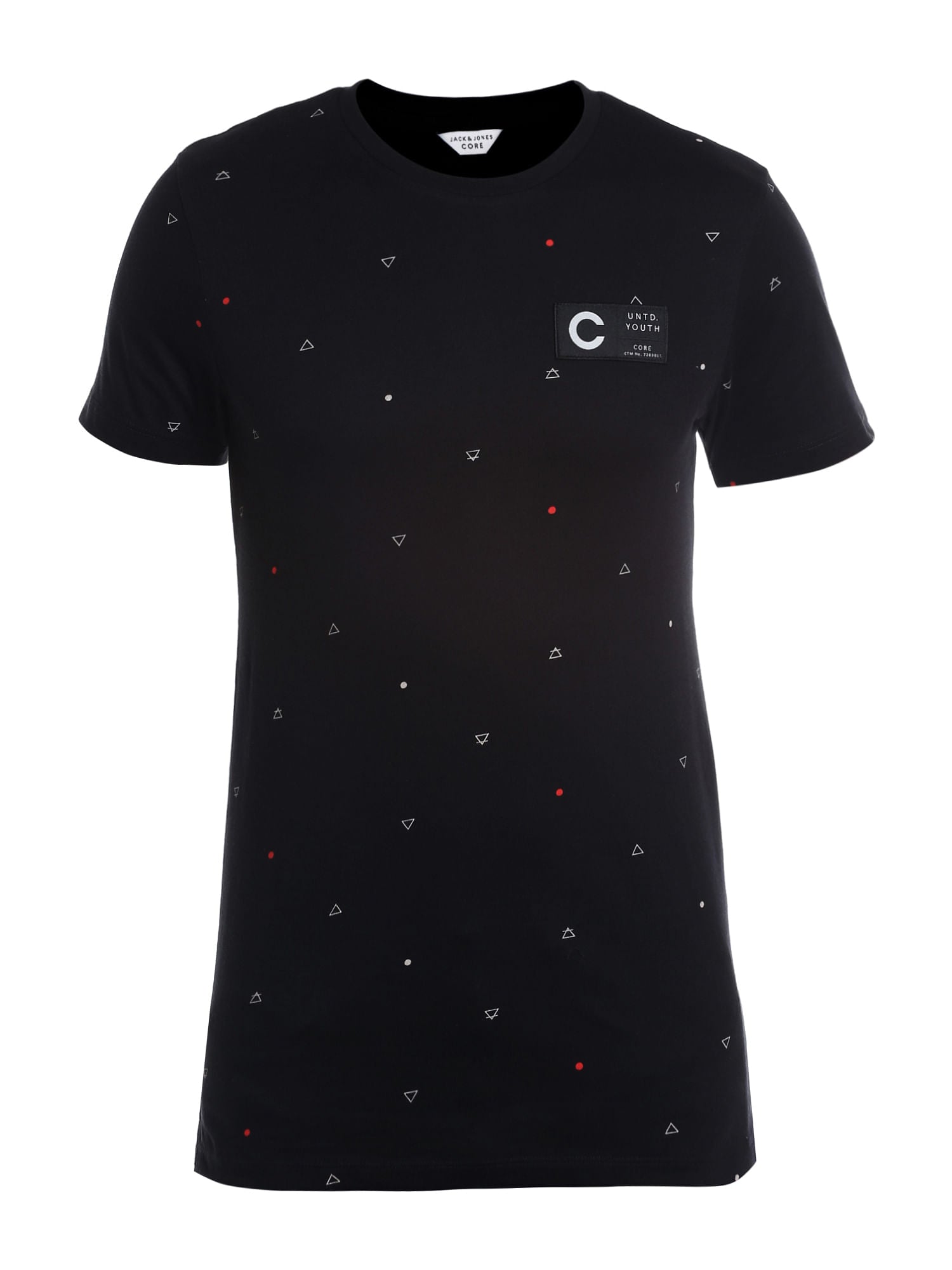Printed Black Crew Neck T-Shirt