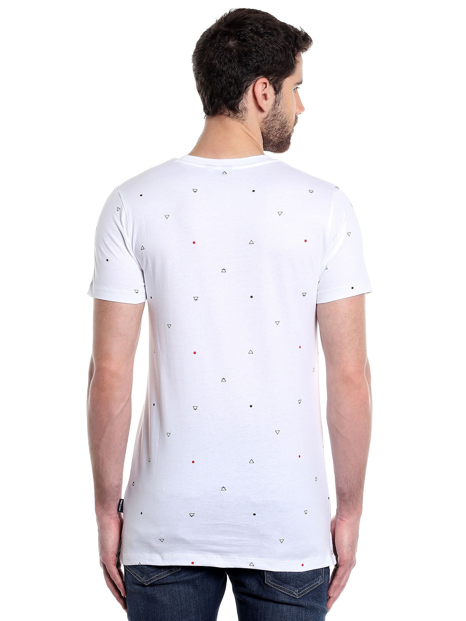 Printed White Crew Neck T-Shirt