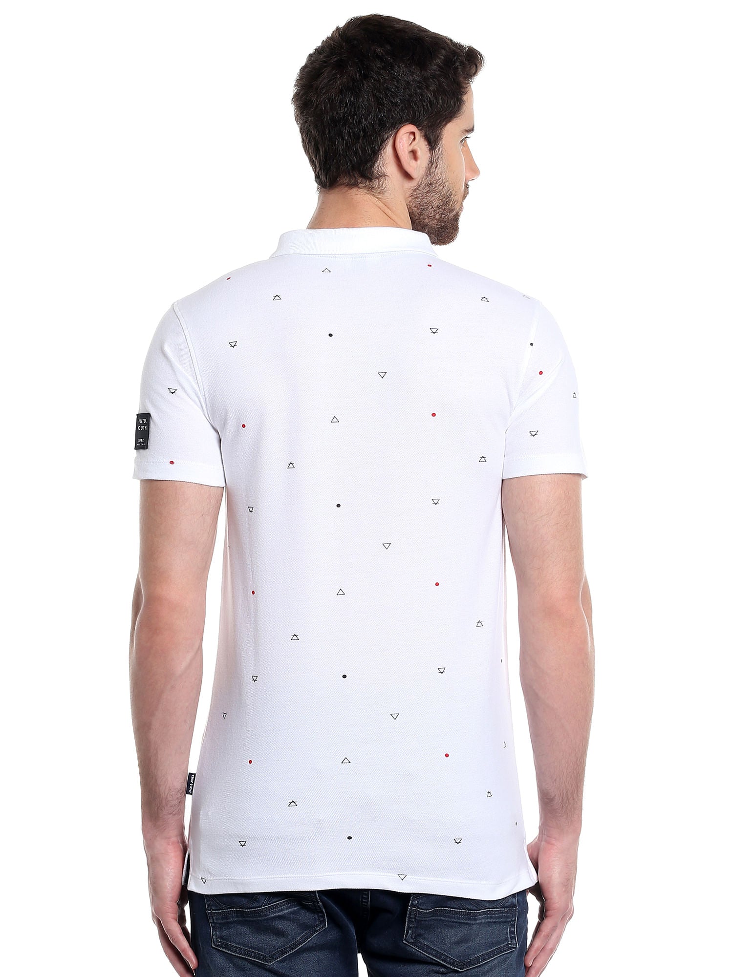 White Printed Polo T-Shirt