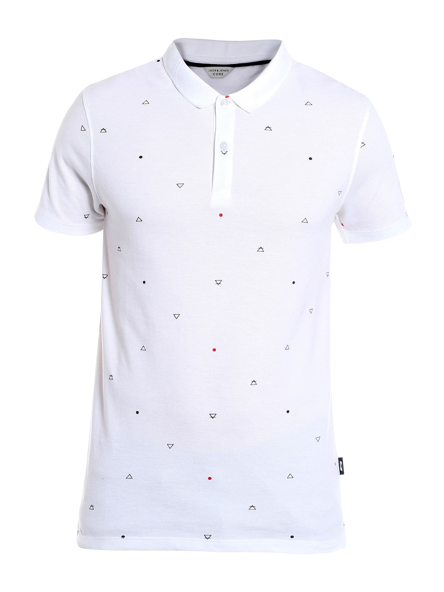 White Printed Polo T-Shirt