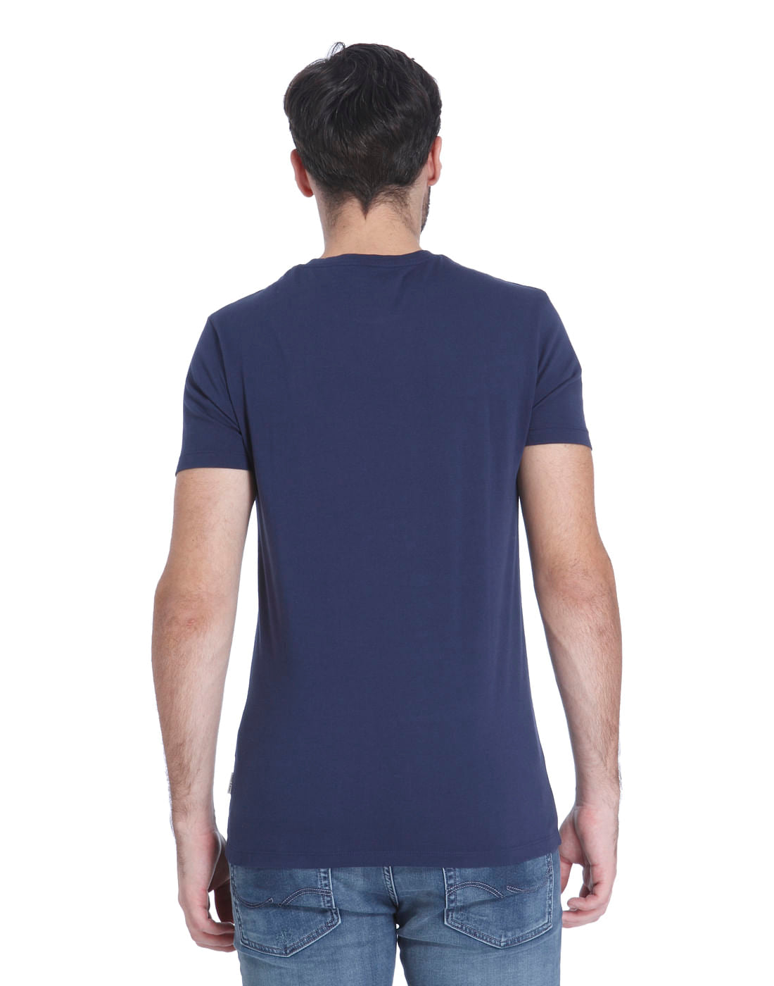 Blue Graphic Print Crew Neck T-Shirt