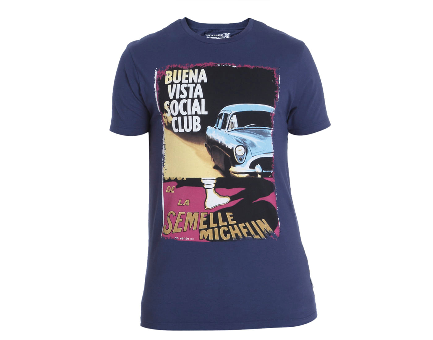 Blue Graphic Print Crew Neck T-Shirt