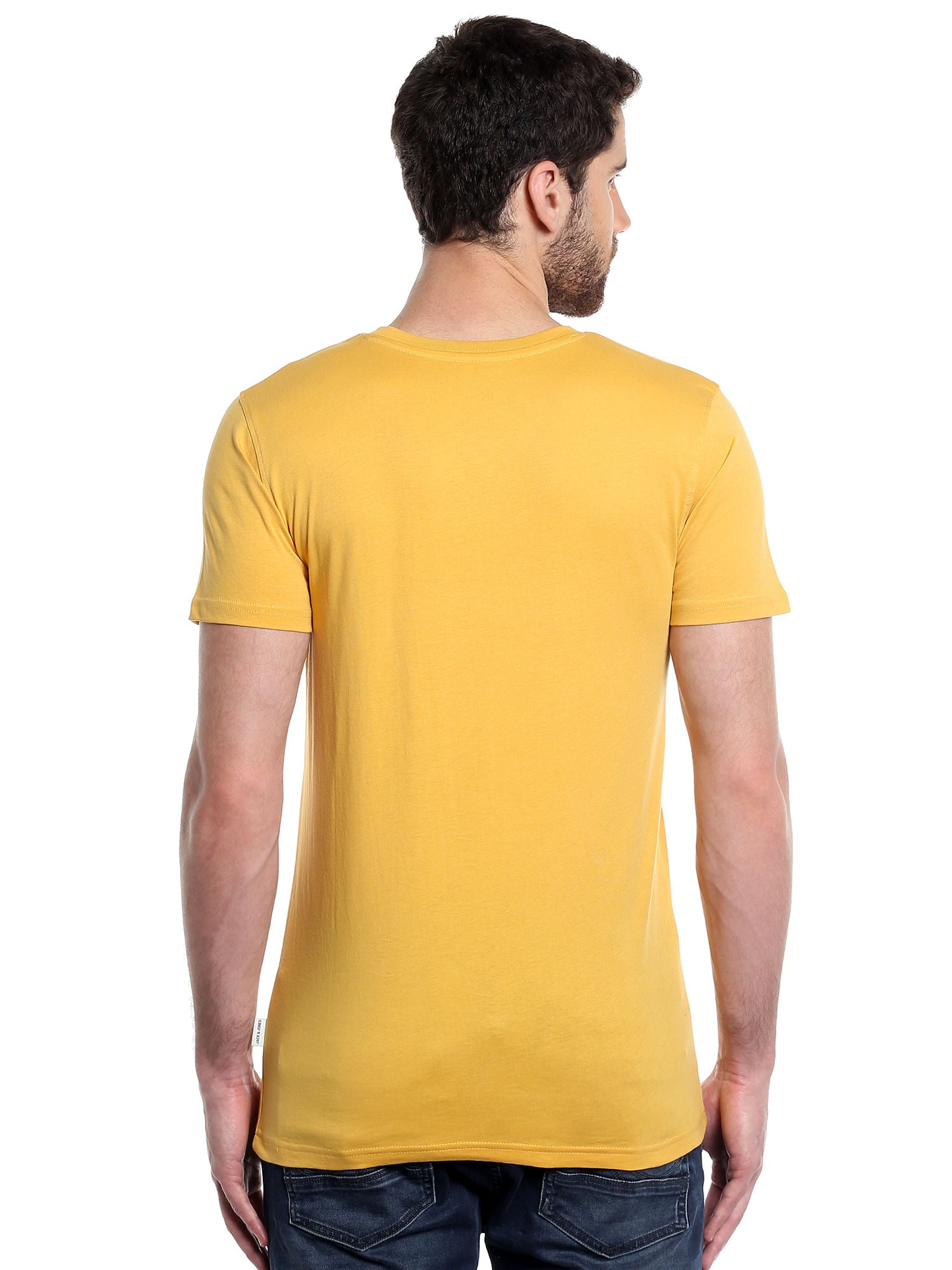 Yellow Graphic Print Slim Fit T-Shirt