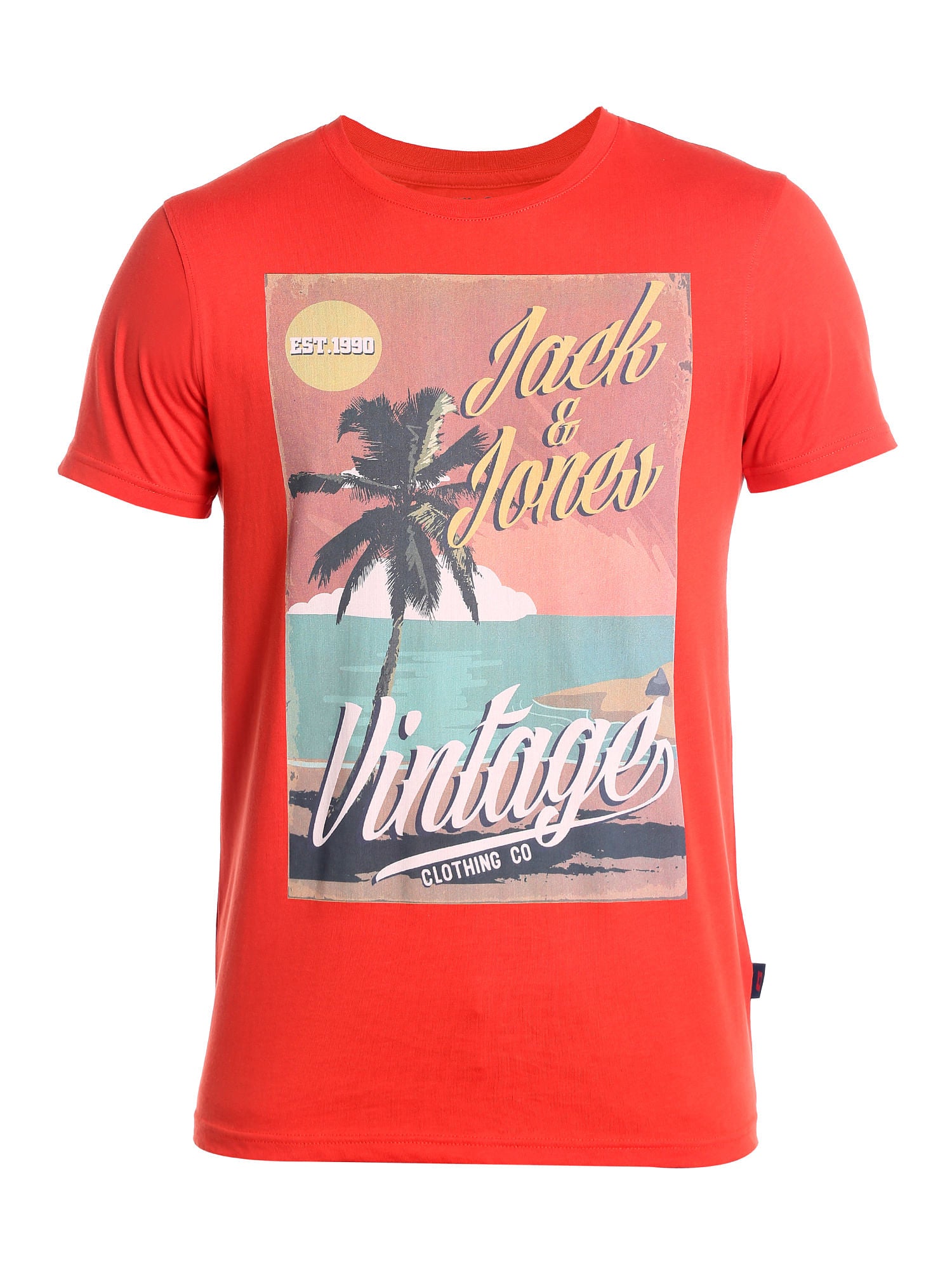 Orange Graphic Print Slim Fit T-Shirt
