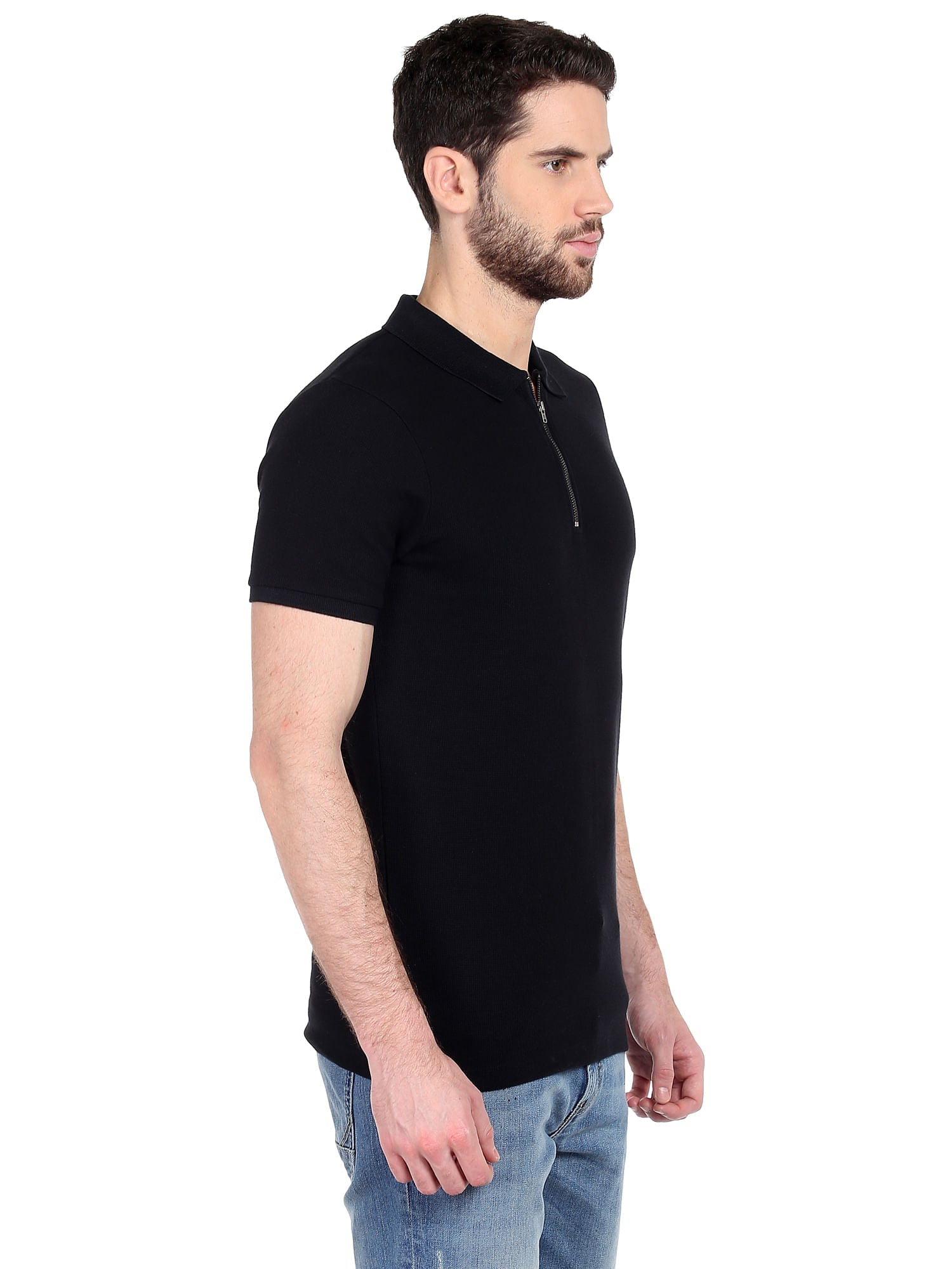 Black Zip Up Polo