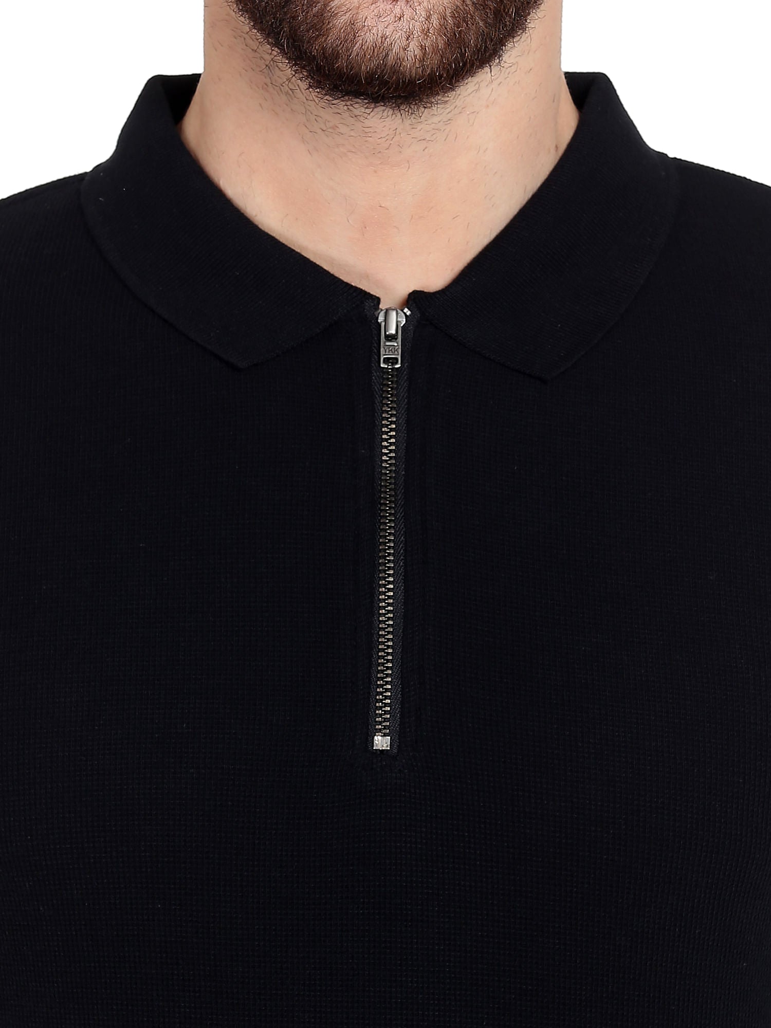 Black Zip Up Polo