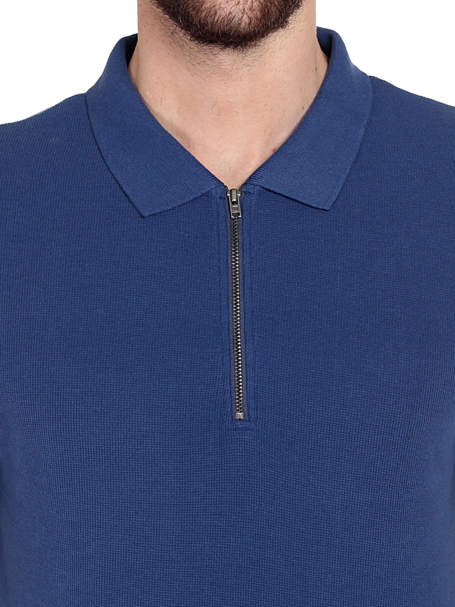 Blue Zip Up Polo
