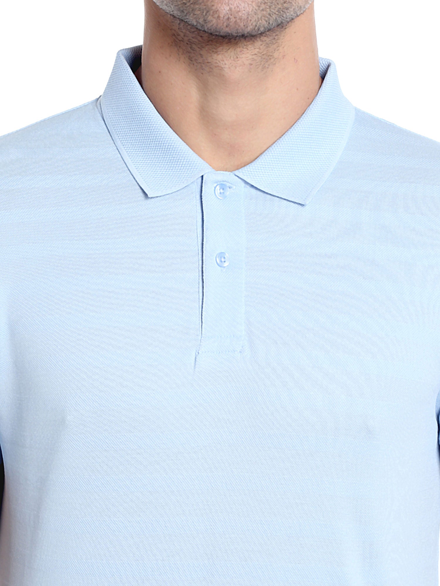 Light Blue Striped Polo T-Shirt