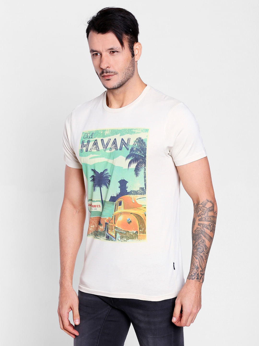 Off White Graphic Print Crew Neck T-Shirt