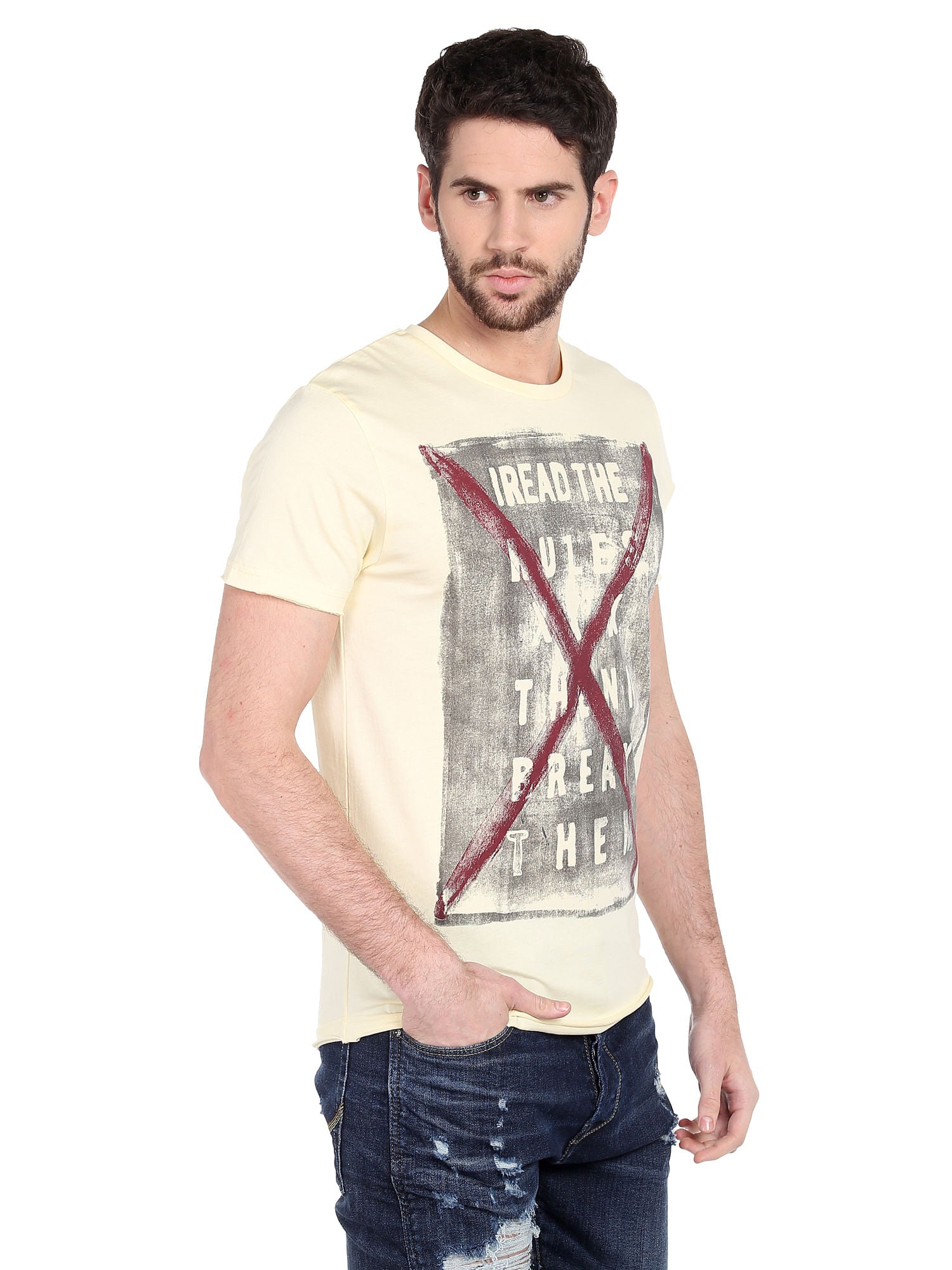 Yellow Slogan Print T-Shirt