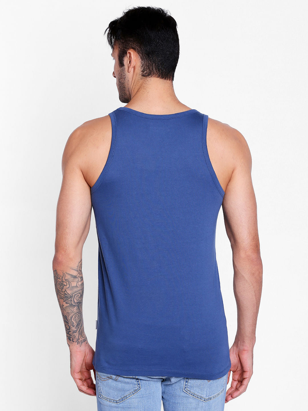 Blue Graphic Print Tank Top