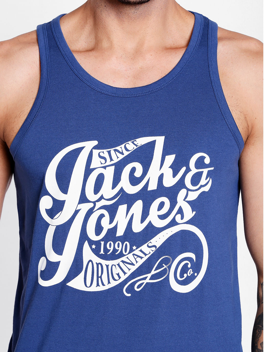 Blue Graphic Print Tank Top