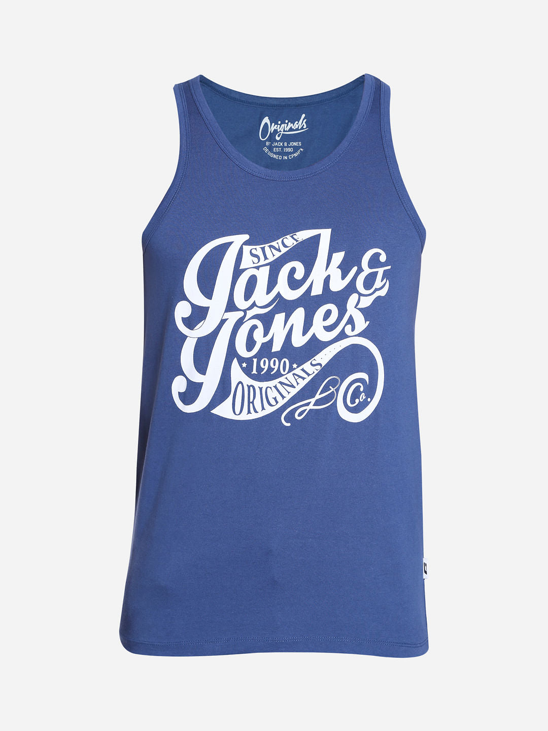 Blue Graphic Print Tank Top