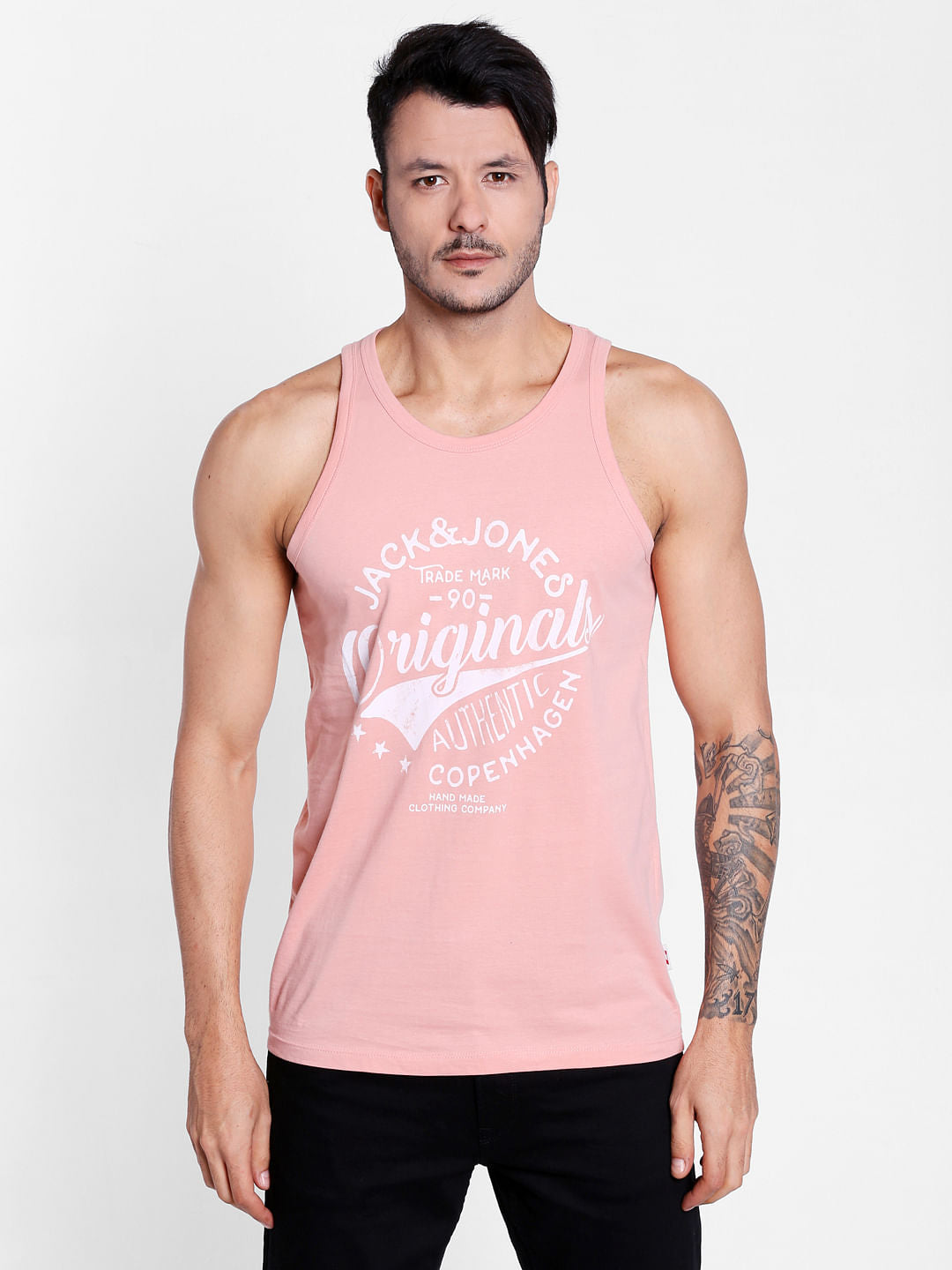 Peach Graphic Print Tank Top